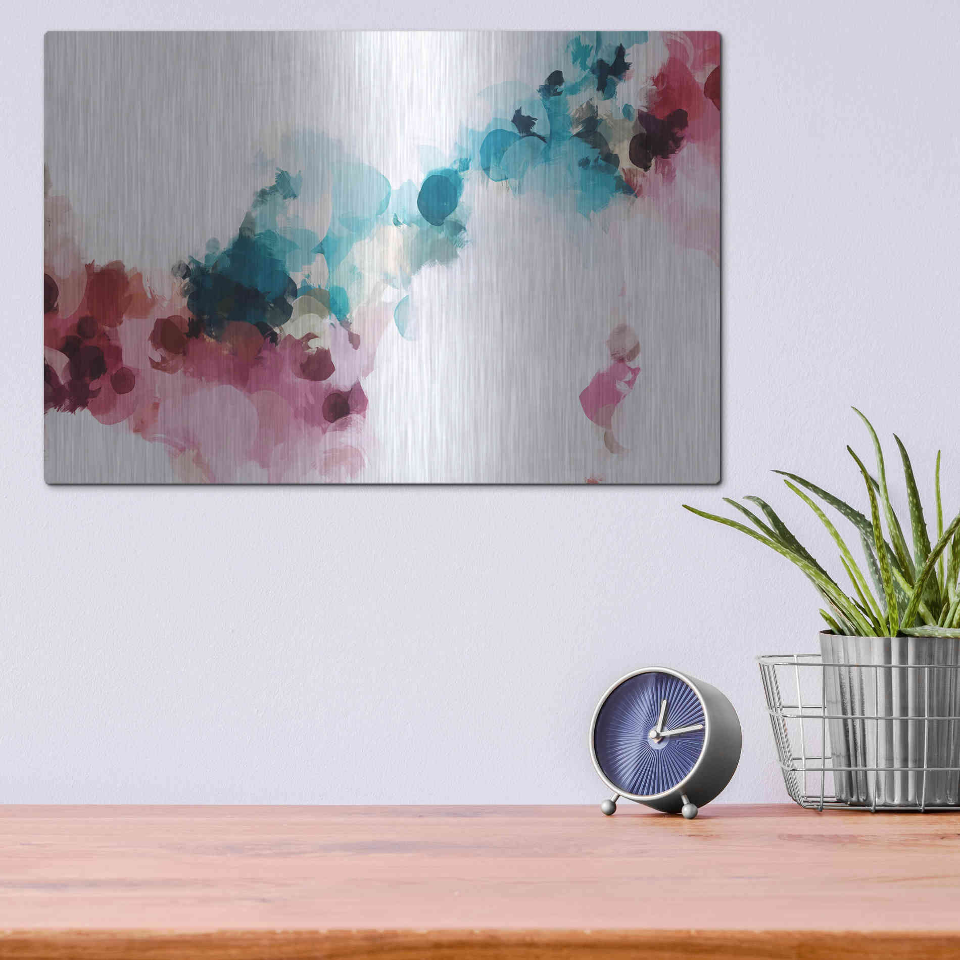 Luxe Metal Art 'Abstract Colorful Flows 17' by Irena Orlov Metal Wall Art,16x12