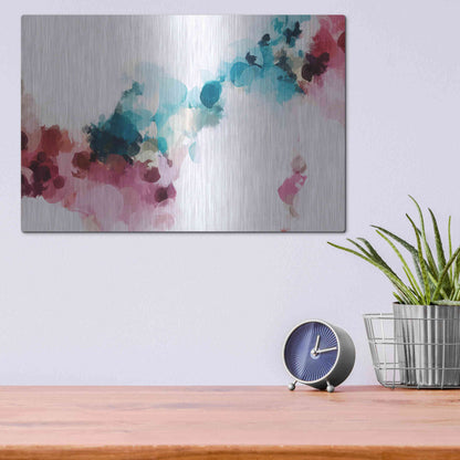 Luxe Metal Art 'Abstract Colorful Flows 17' by Irena Orlov Metal Wall Art,16x12