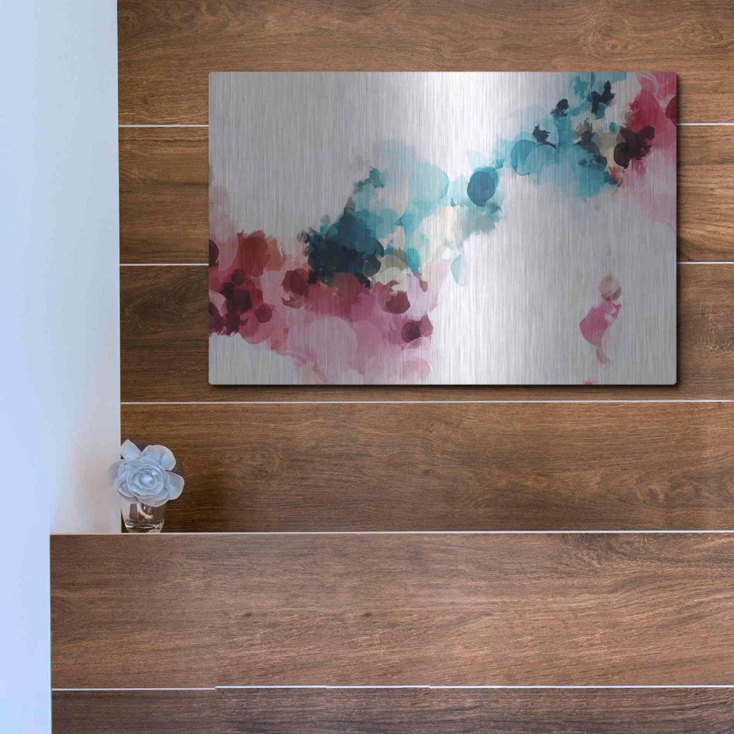 Luxe Metal Art 'Abstract Colorful Flows 17' by Irena Orlov Metal Wall Art,16x12