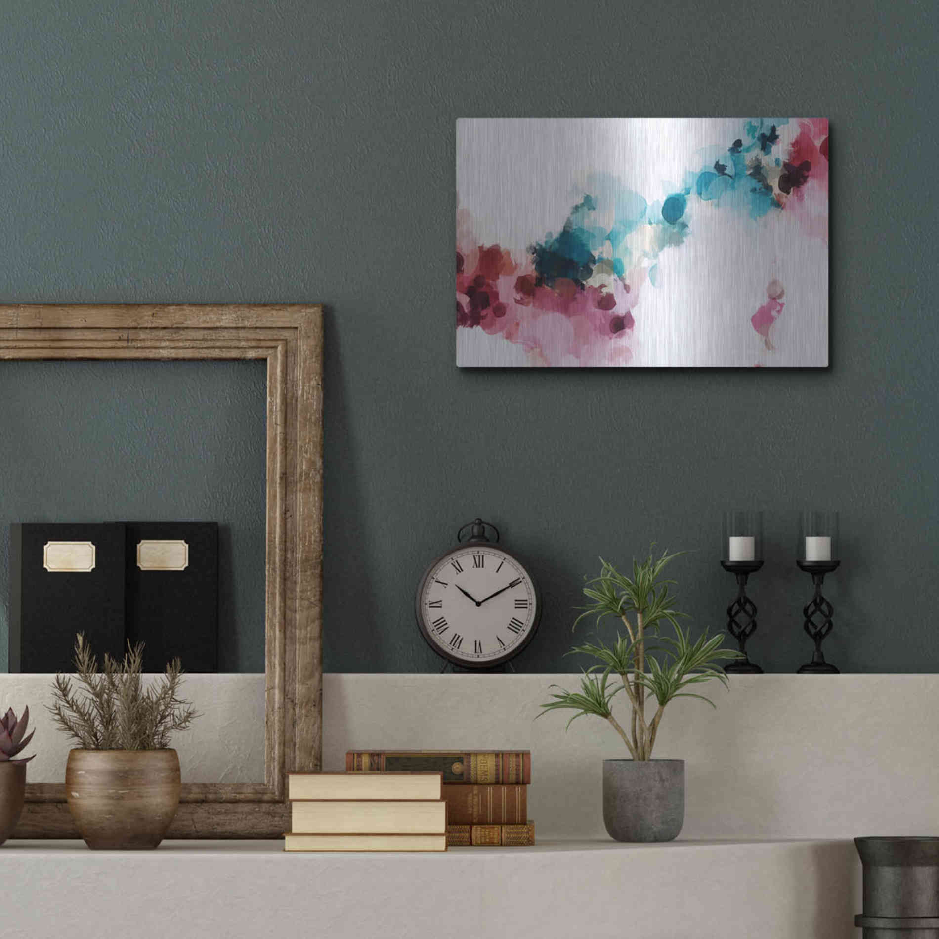 Luxe Metal Art 'Abstract Colorful Flows 17' by Irena Orlov Metal Wall Art,16x12