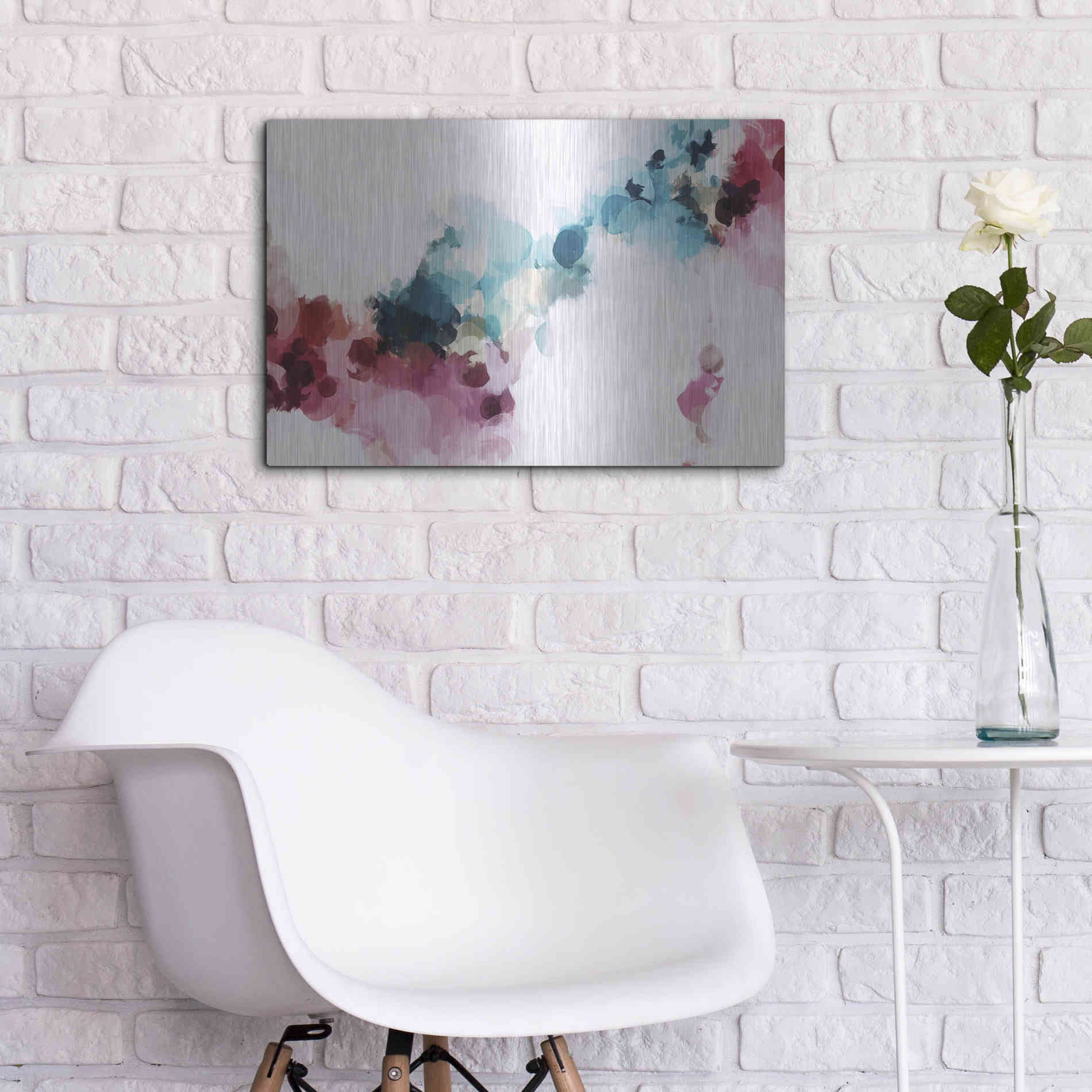 Luxe Metal Art 'Abstract Colorful Flows 17' by Irena Orlov Metal Wall Art,24x16