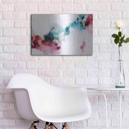 Luxe Metal Art 'Abstract Colorful Flows 17' by Irena Orlov Metal Wall Art,24x16