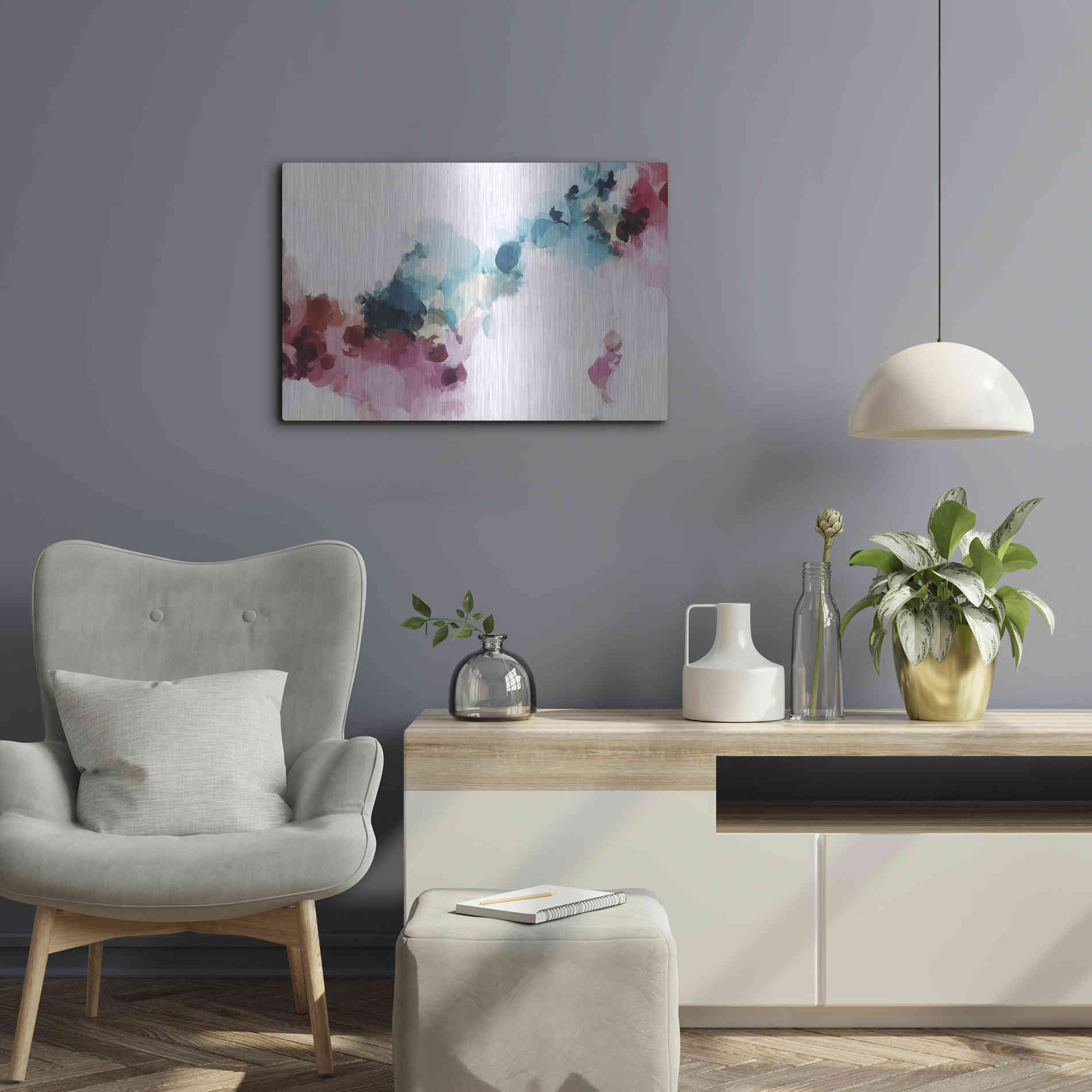 Luxe Metal Art 'Abstract Colorful Flows 17' by Irena Orlov Metal Wall Art,24x16