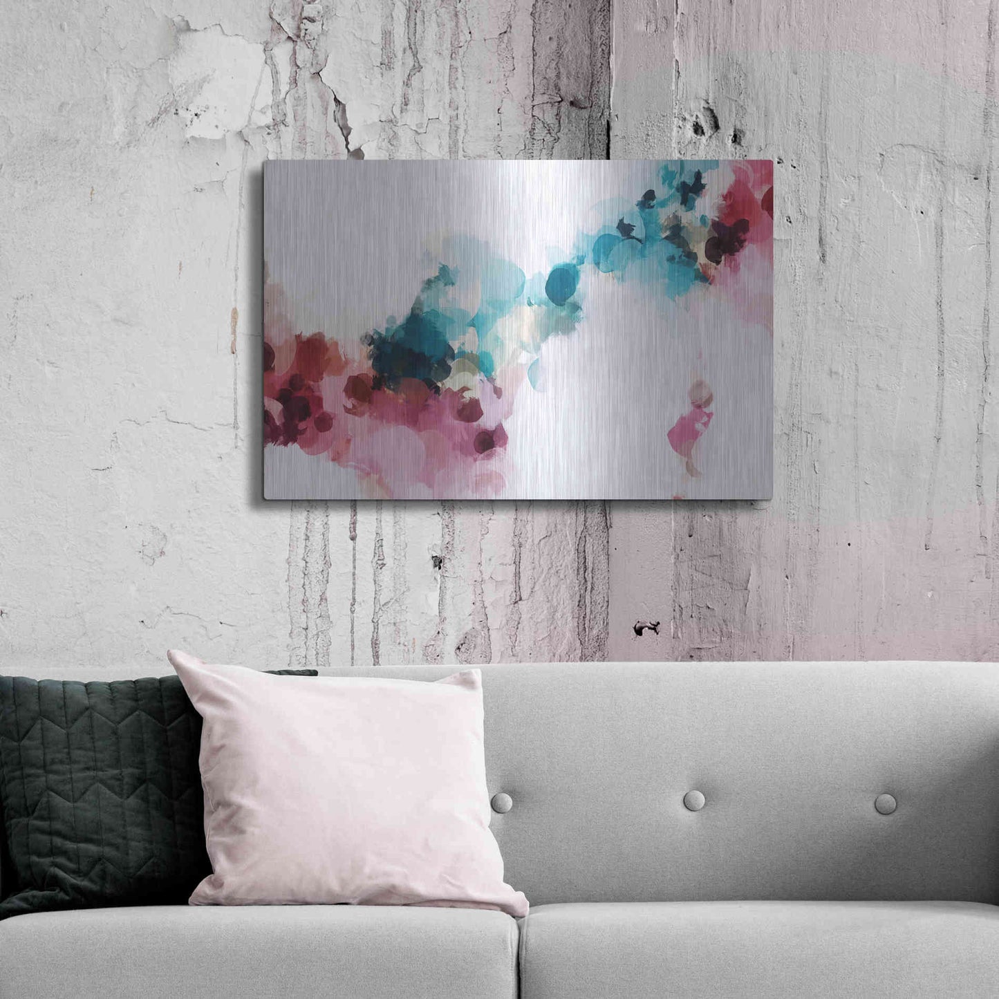 Luxe Metal Art 'Abstract Colorful Flows 17' by Irena Orlov Metal Wall Art,36x24