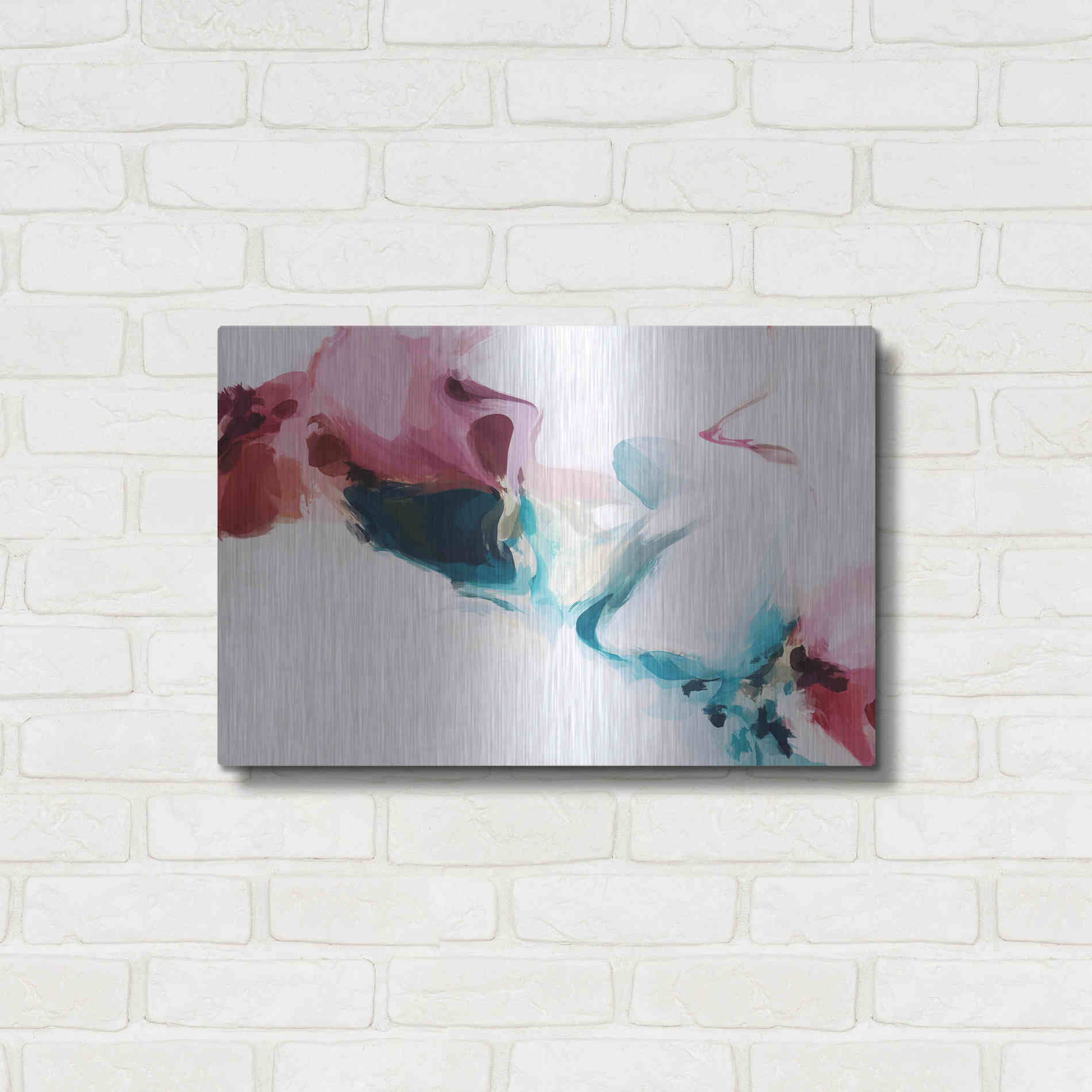 Luxe Metal Art 'Abstract Colorful Flows 18' by Irena Orlov Metal Wall Art,24x16