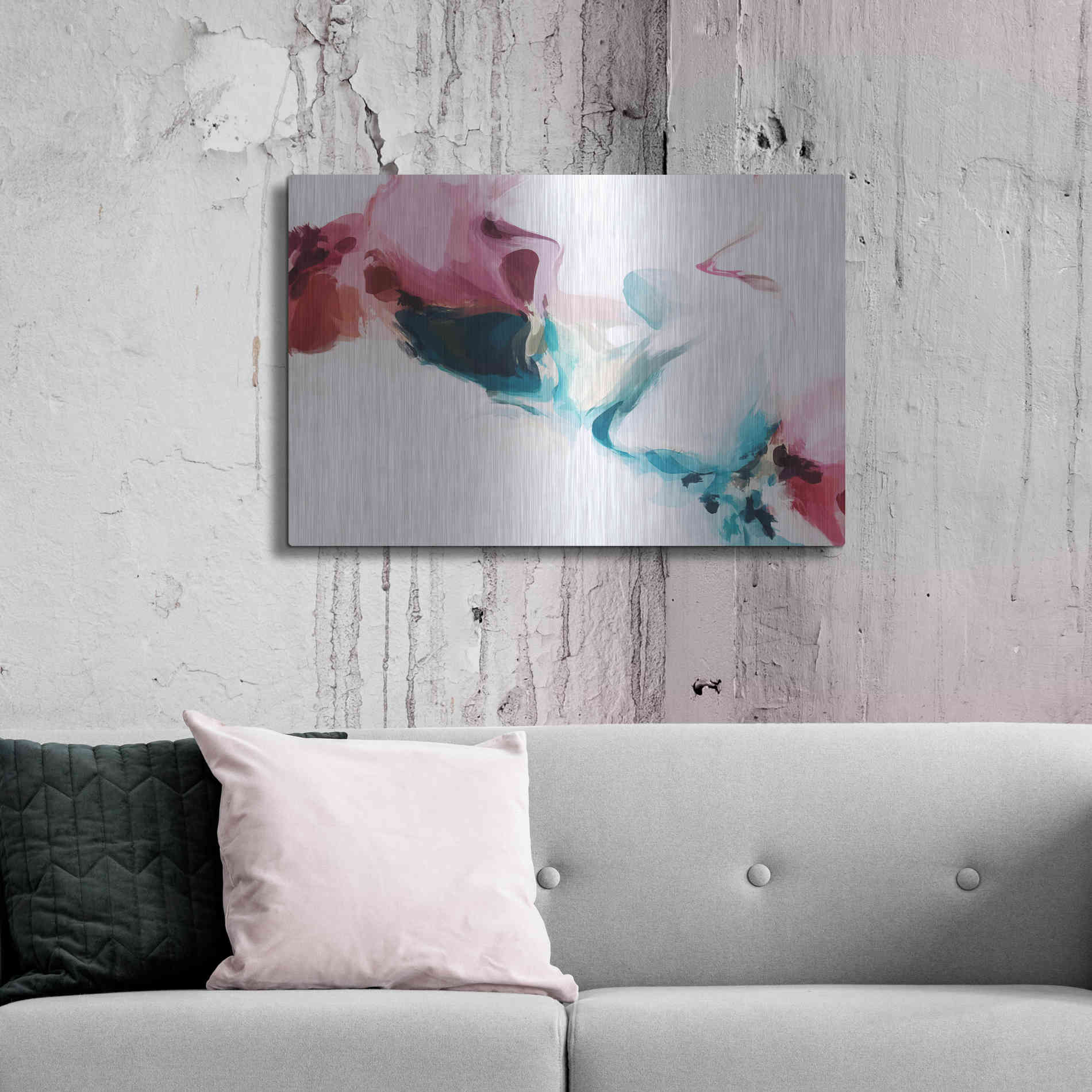 Luxe Metal Art 'Abstract Colorful Flows 18' by Irena Orlov Metal Wall Art,36x24