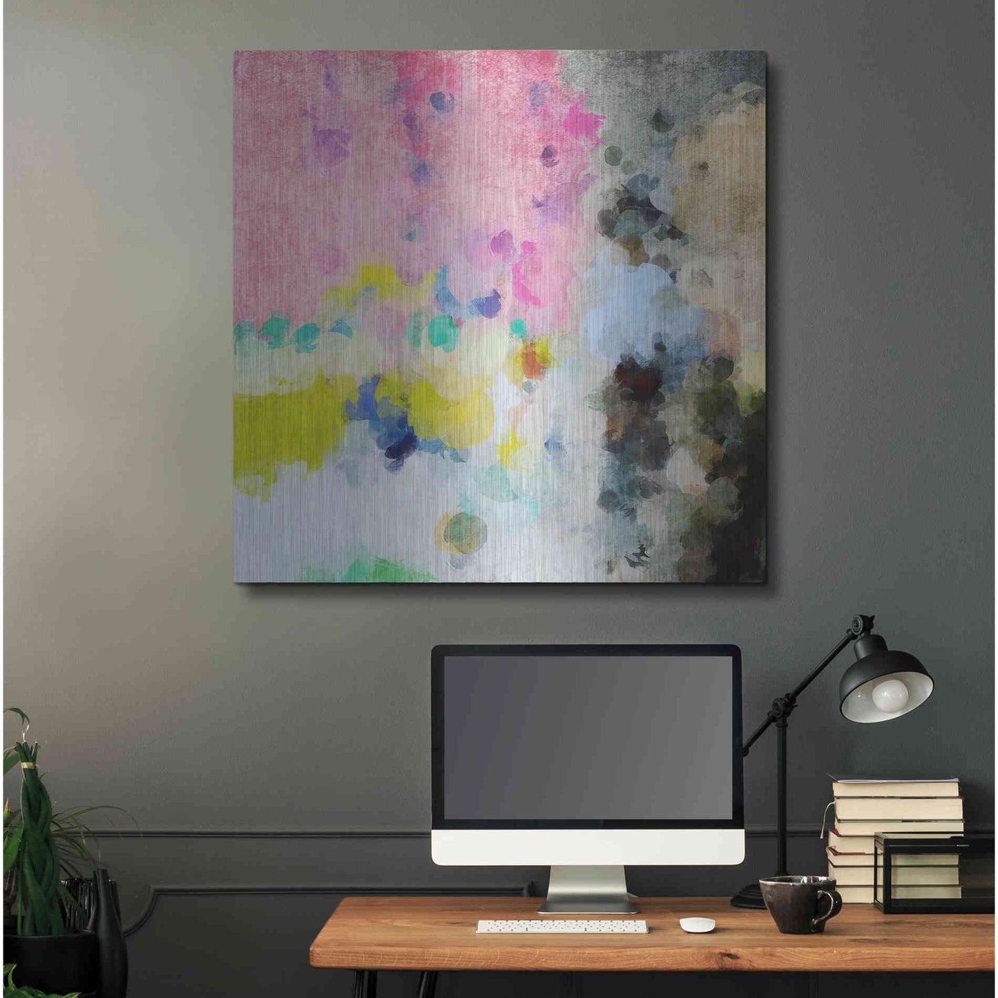 Luxe Metal Art 'Abstract Colorful Flows 19' by Irena Orlov Metal Wall Art,36x36