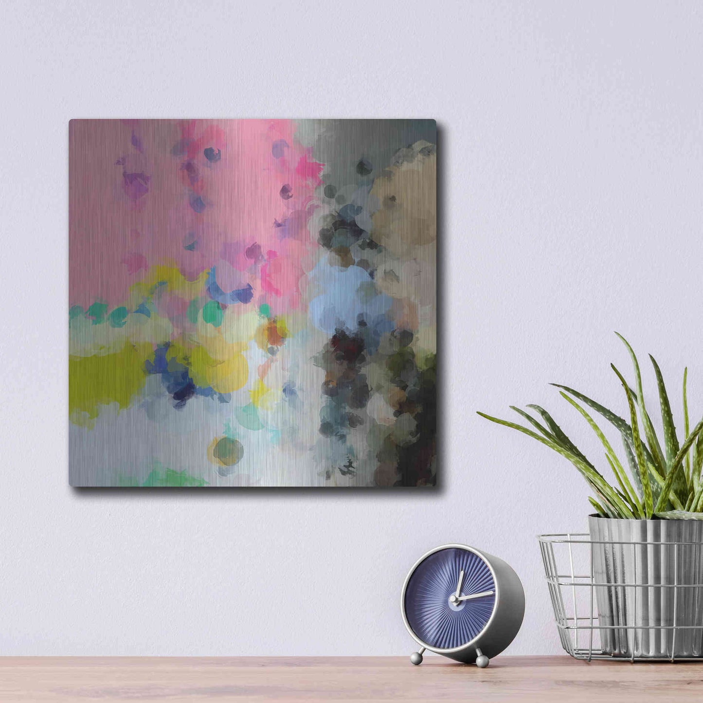 Luxe Metal Art 'Abstract Colorful Flows 20' by Irena Orlov Metal Wall Art,12x12