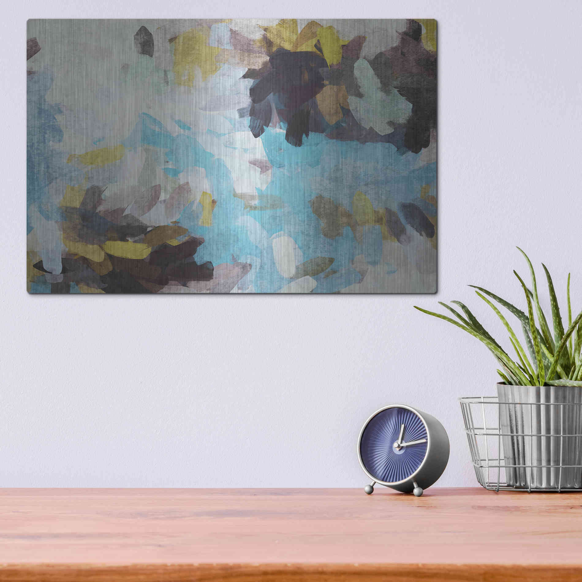 Luxe Metal Art 'Abstract Colorful Flows 21' by Irena Orlov Metal Wall Art,16x12