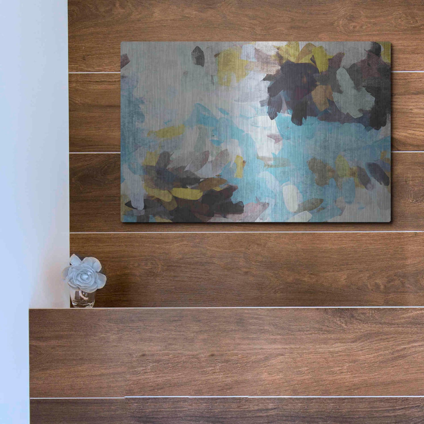 Luxe Metal Art 'Abstract Colorful Flows 21' by Irena Orlov Metal Wall Art,16x12