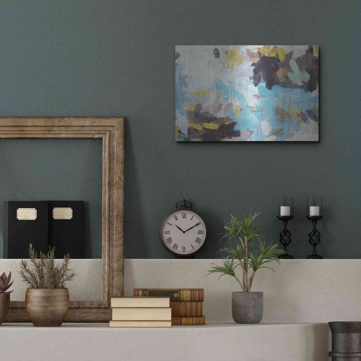 Luxe Metal Art 'Abstract Colorful Flows 21' by Irena Orlov Metal Wall Art,16x12