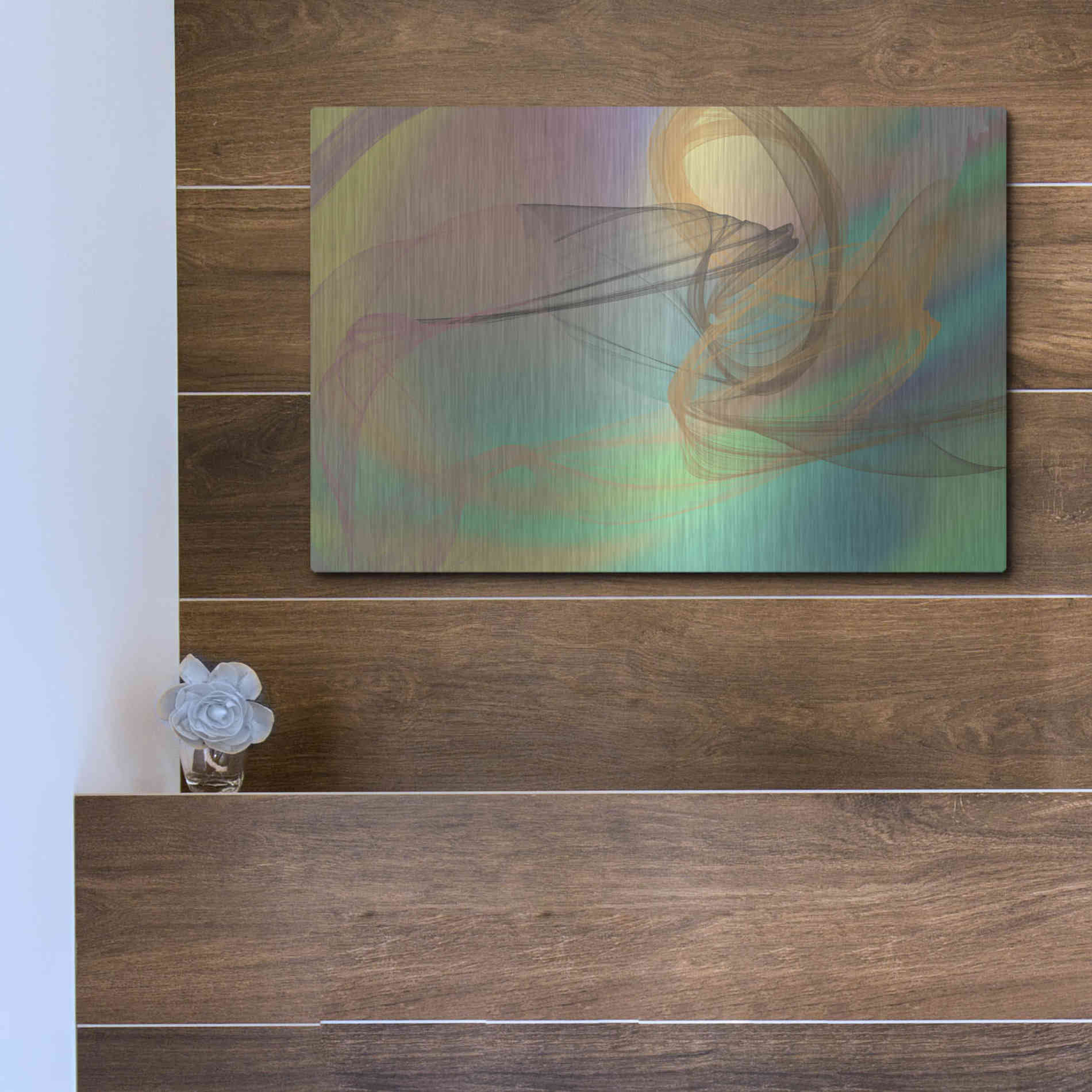 Luxe Metal Art 'Color In The Lines 4' by Irena Orlov Metal Wall Art,16x12