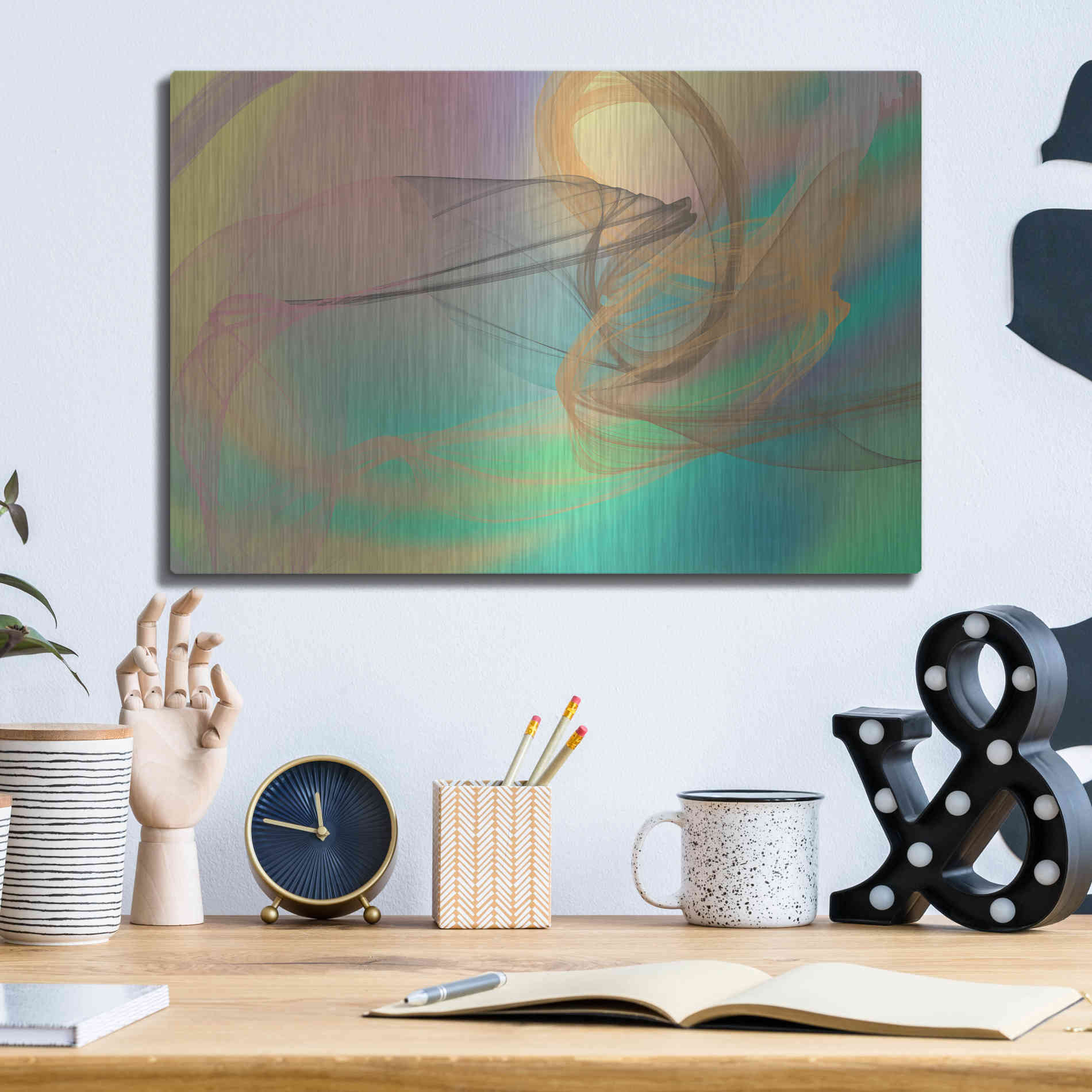 Luxe Metal Art 'Color In The Lines 4' by Irena Orlov Metal Wall Art,16x12