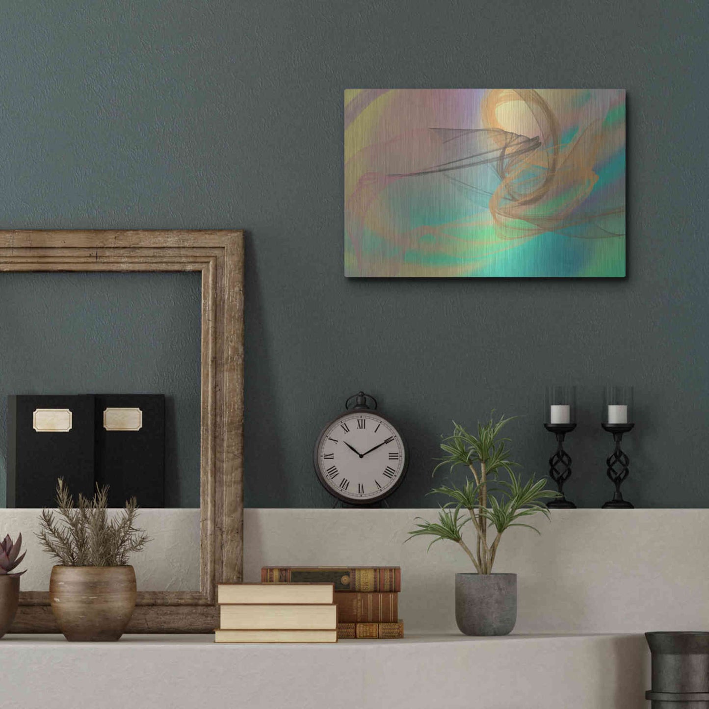 Luxe Metal Art 'Color In The Lines 4' by Irena Orlov Metal Wall Art,16x12