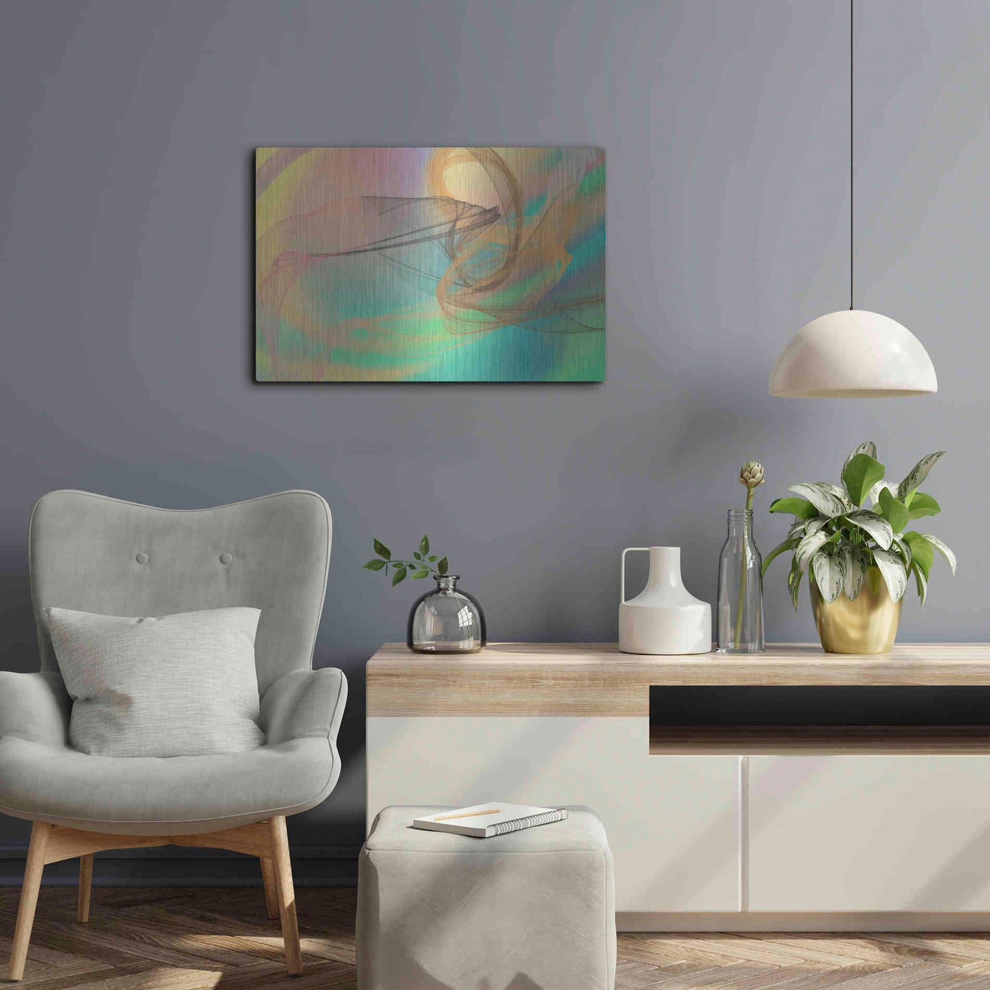 Luxe Metal Art 'Color In The Lines 4' by Irena Orlov Metal Wall Art,24x16