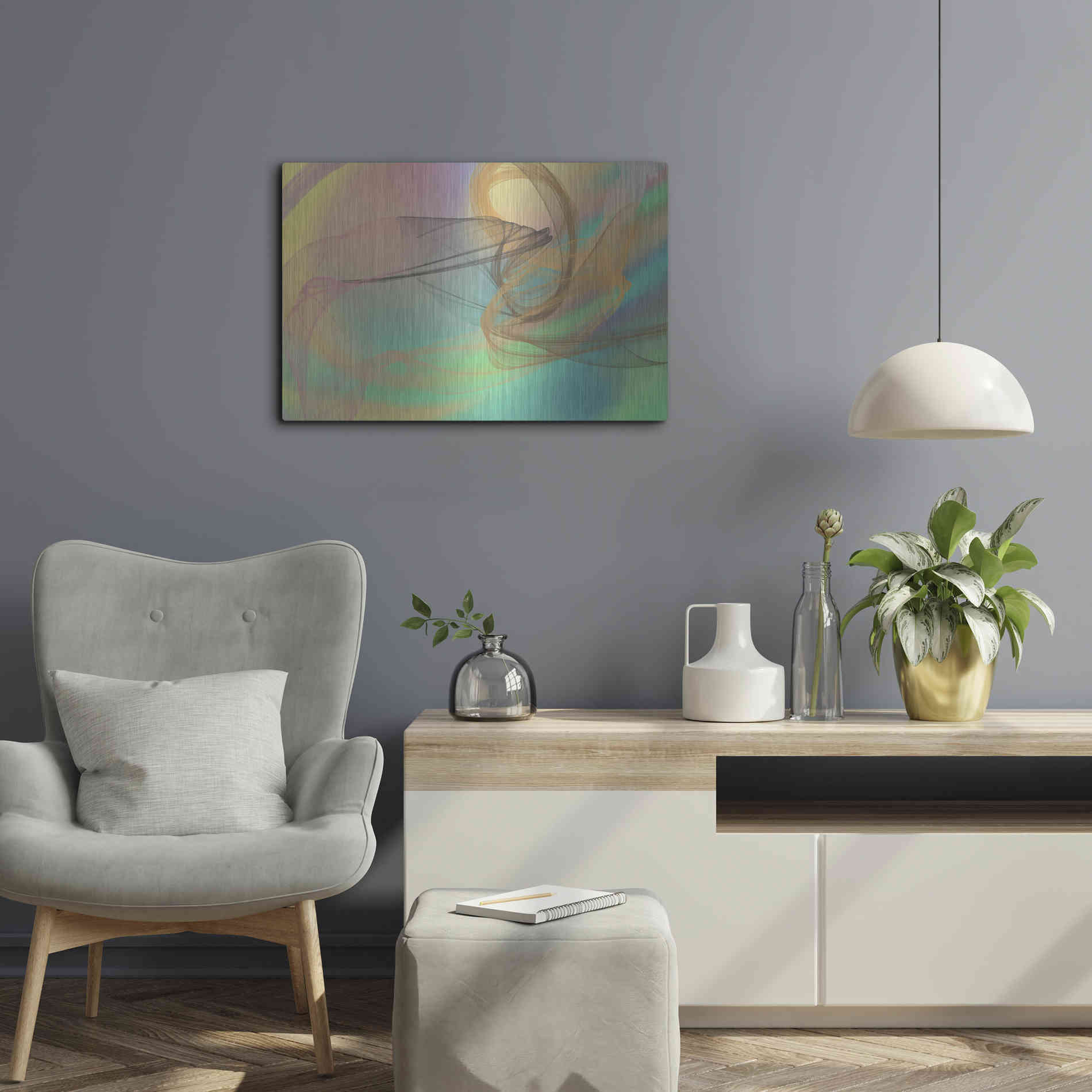 Luxe Metal Art 'Color In The Lines 4' by Irena Orlov Metal Wall Art,24x16