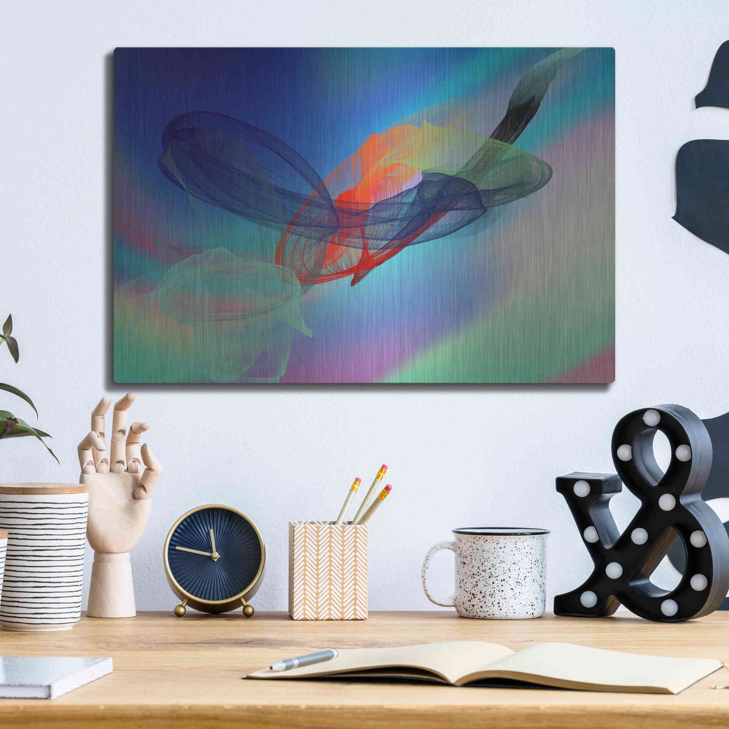 Luxe Metal Art 'Color In The Lines 6' by Irena Orlov Metal Wall Art,16x12