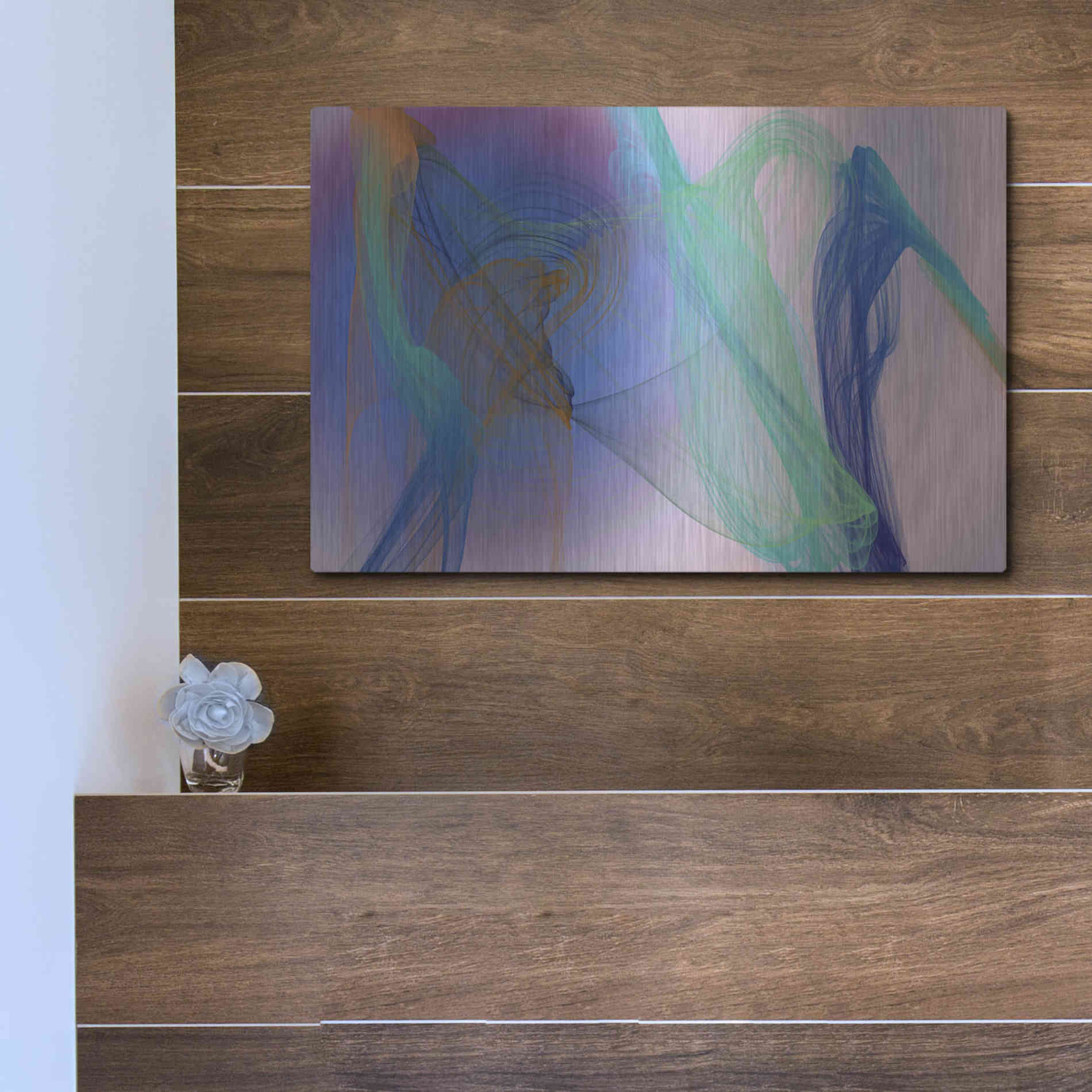Luxe Metal Art 'Color In The Lines 9' by Irena Orlov Metal Wall Art,16x12