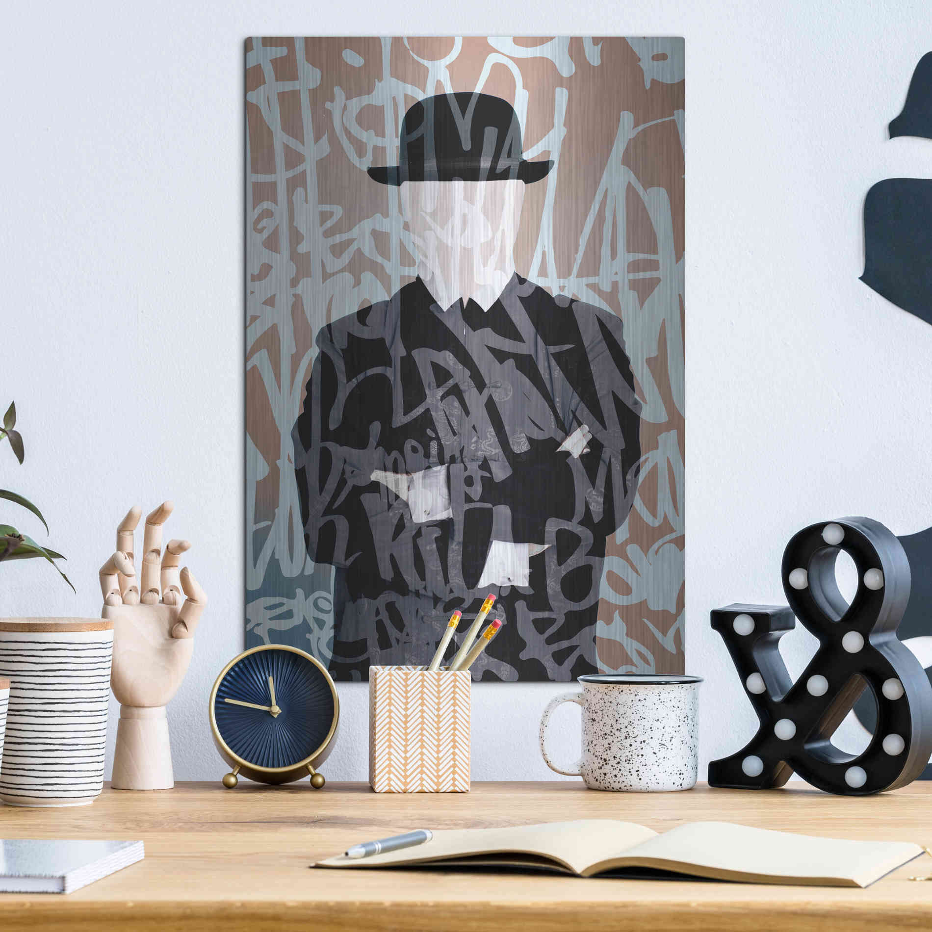 Luxe Metal Art 'Graffiti Man 7' by Irena Orlov Metal Wall Art,12x16