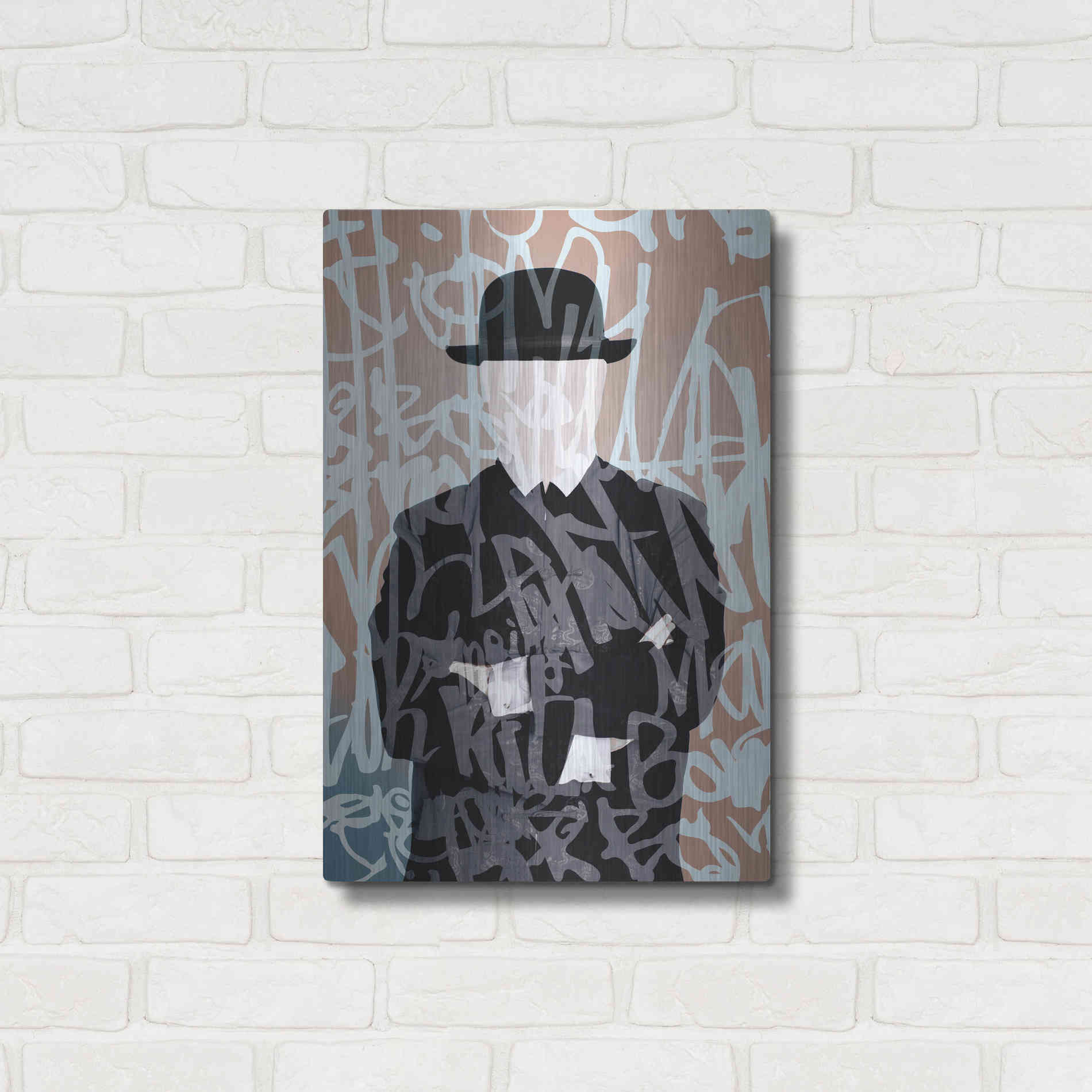 Luxe Metal Art 'Graffiti Man 7' by Irena Orlov Metal Wall Art,16x24