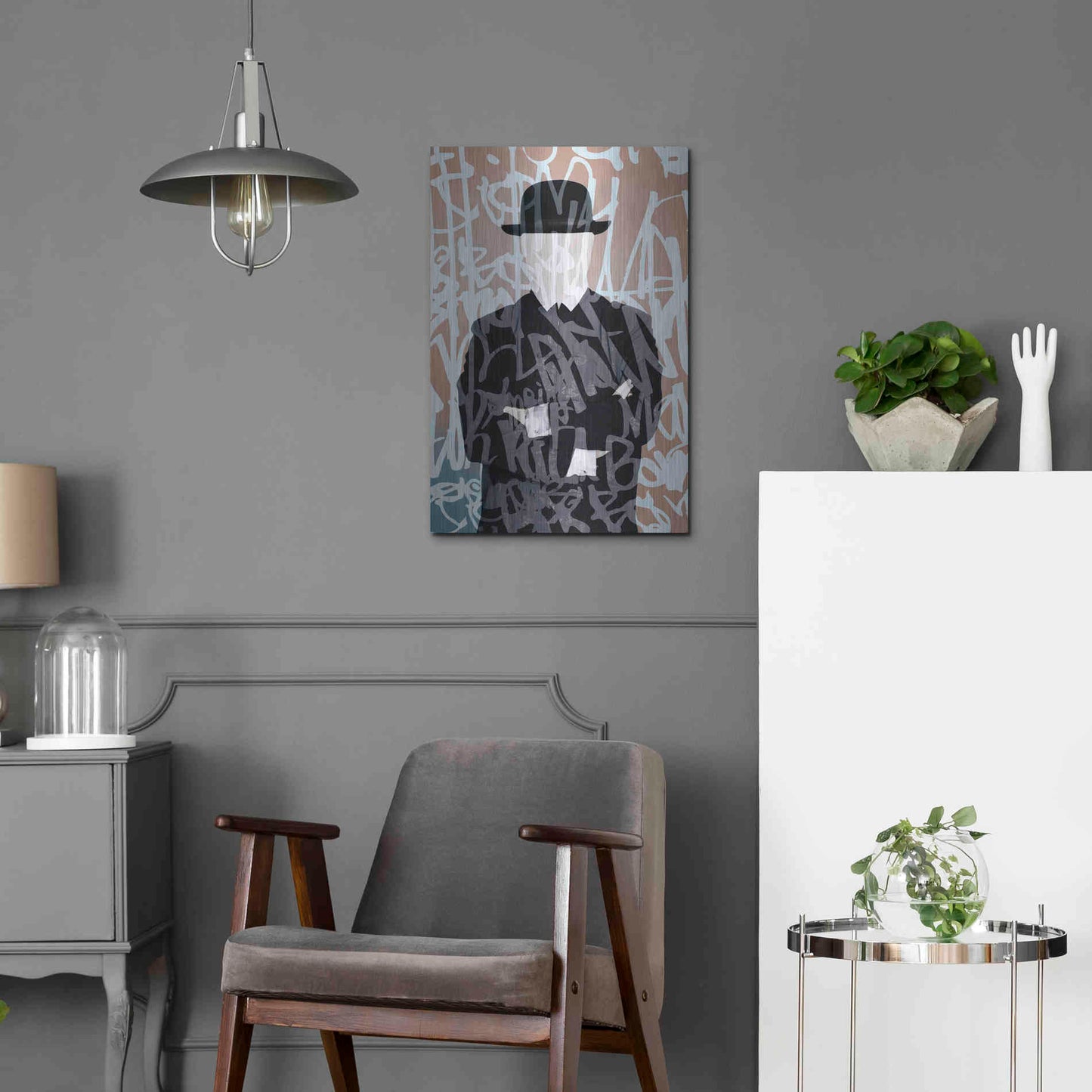 Luxe Metal Art 'Graffiti Man 7' by Irena Orlov Metal Wall Art,16x24