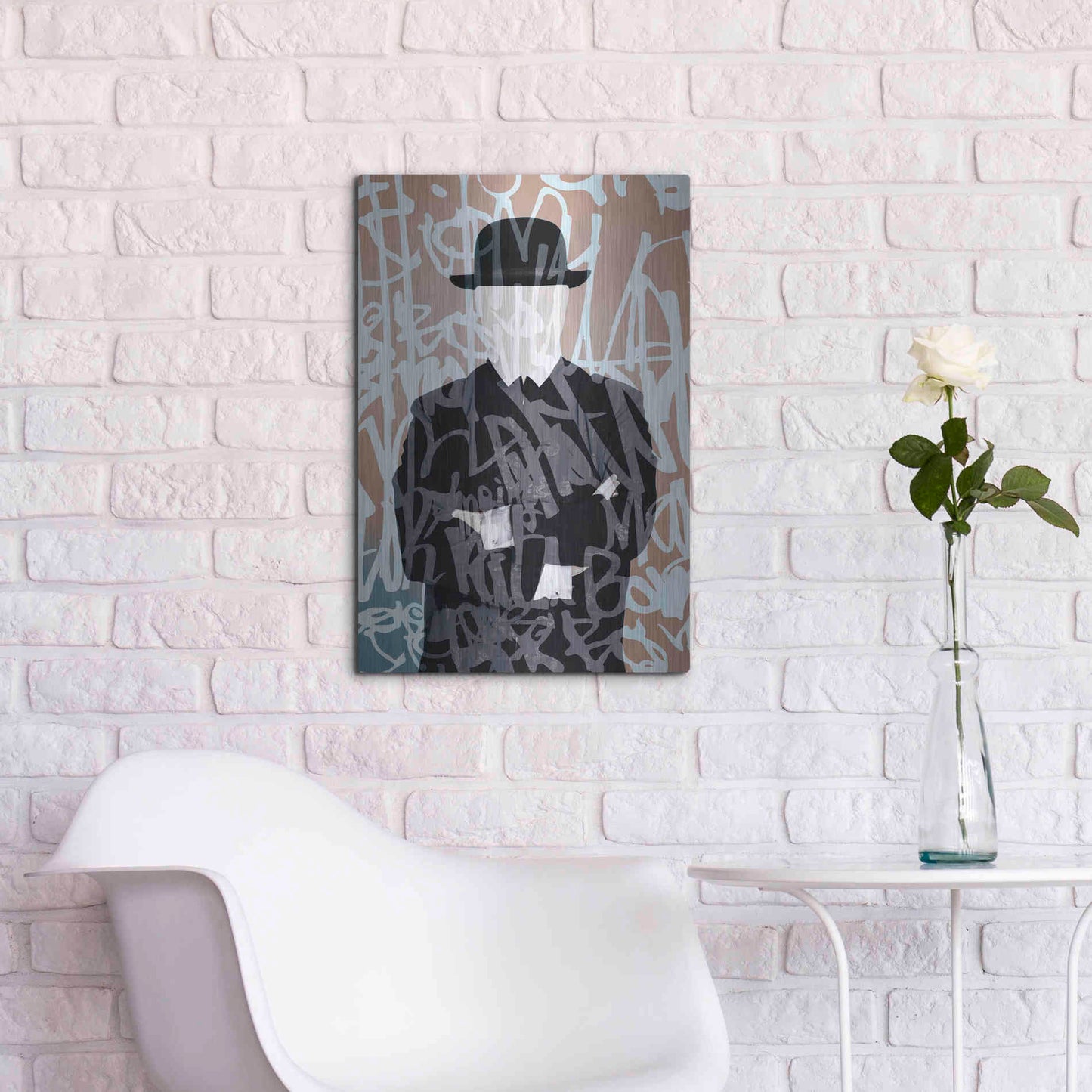 Luxe Metal Art 'Graffiti Man 7' by Irena Orlov Metal Wall Art,16x24