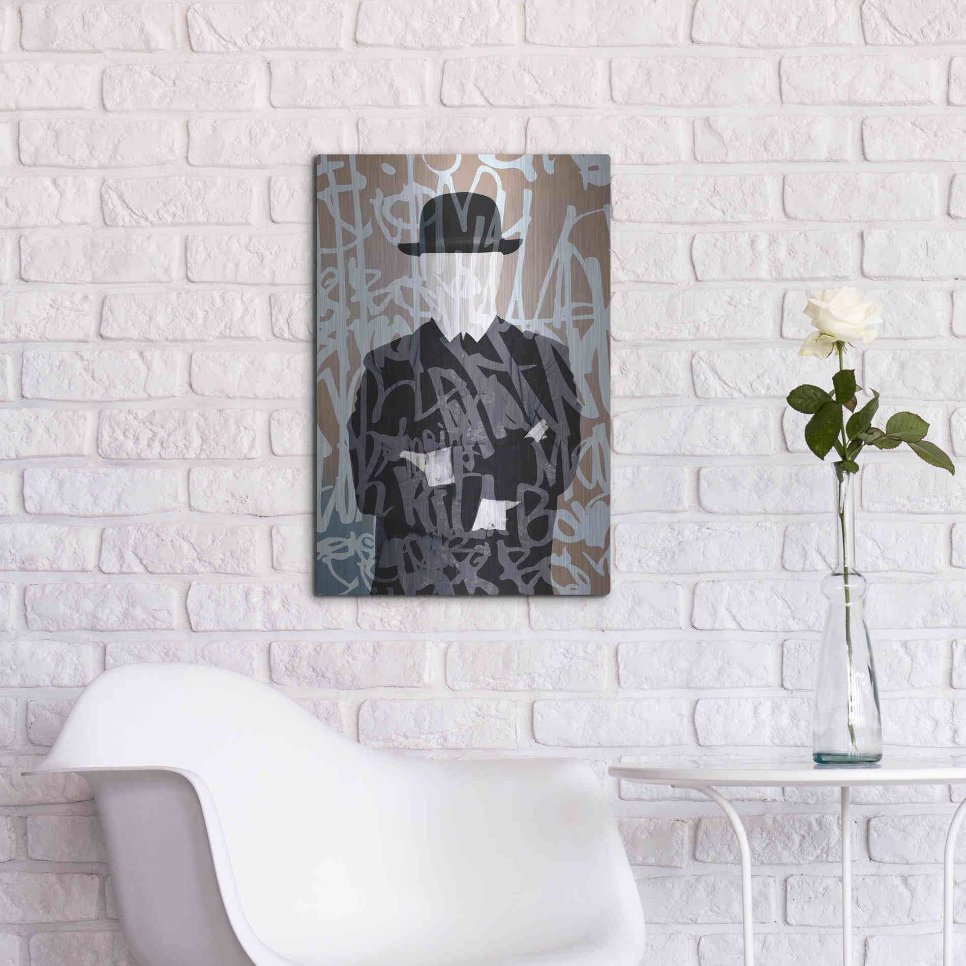 Luxe Metal Art 'Graffiti Man 7' by Irena Orlov Metal Wall Art,16x24