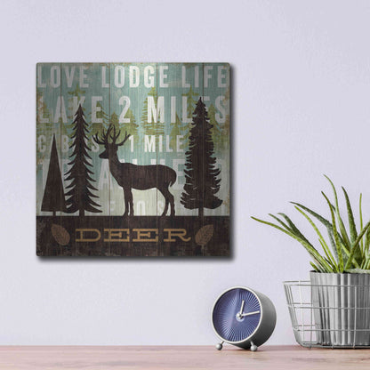 Luxe Metal Art 'Simple Living Deer' by Michael Mullan, Metal Wall Art,12x12