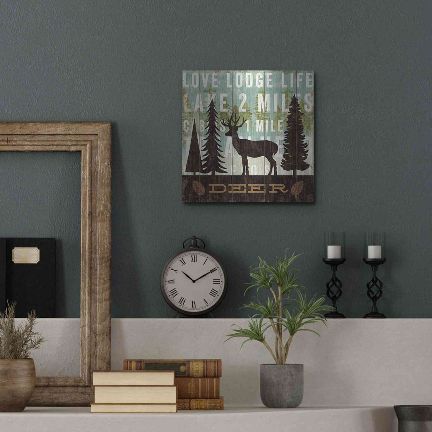 Luxe Metal Art 'Simple Living Deer' by Michael Mullan, Metal Wall Art,12x12