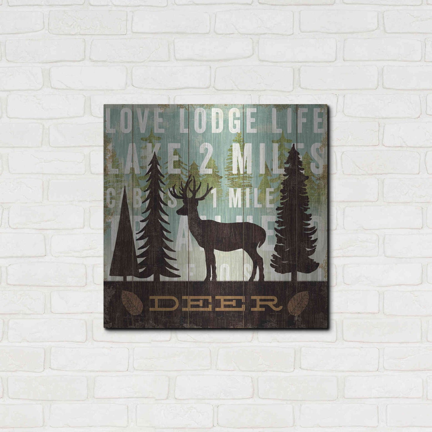 Luxe Metal Art 'Simple Living Deer' by Michael Mullan, Metal Wall Art,24x24