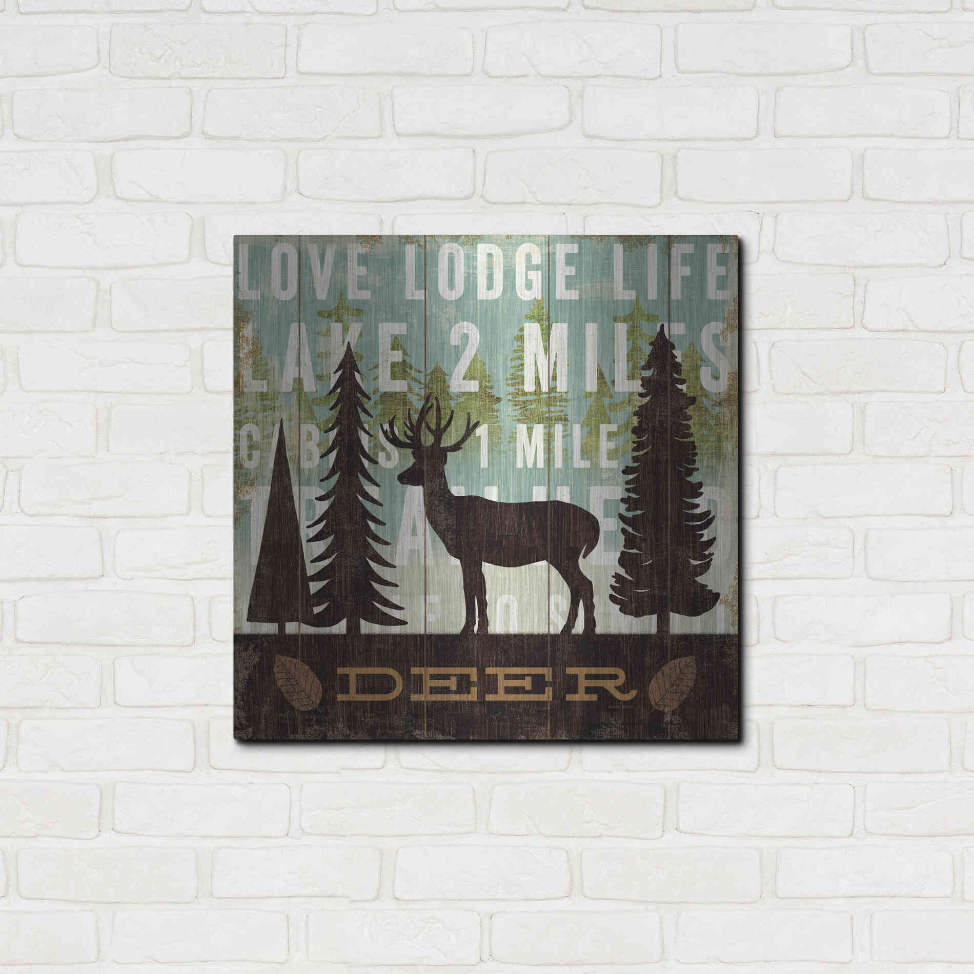 Luxe Metal Art 'Simple Living Deer' by Michael Mullan, Metal Wall Art,24x24