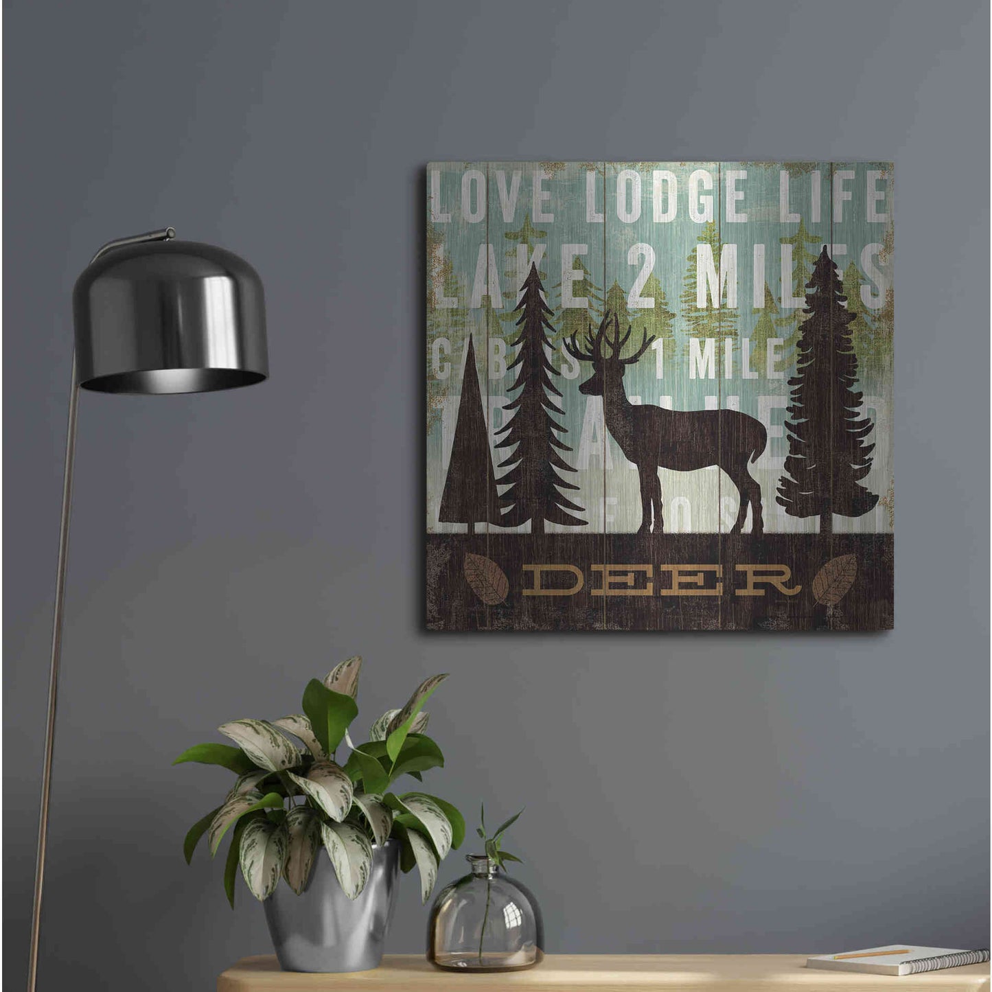 Luxe Metal Art 'Simple Living Deer' by Michael Mullan, Metal Wall Art,24x24