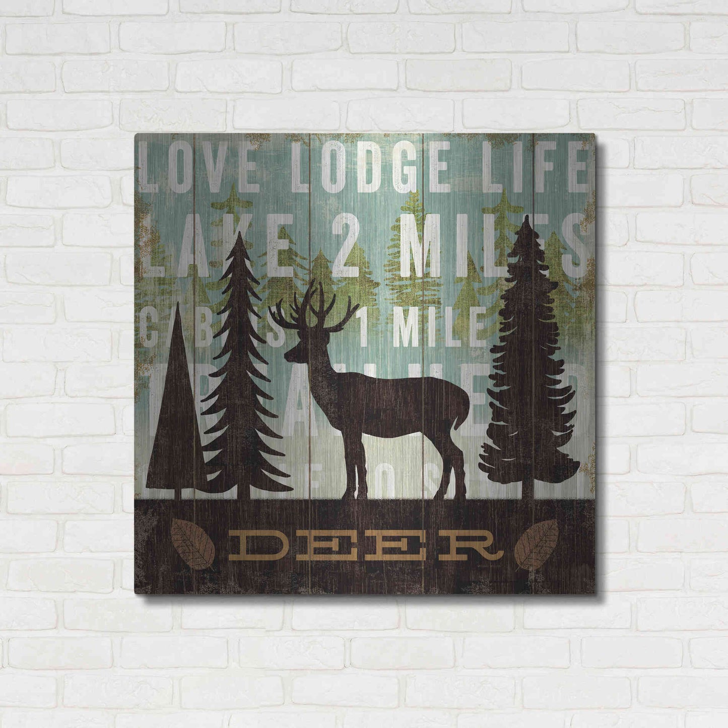 Luxe Metal Art 'Simple Living Deer' by Michael Mullan, Metal Wall Art,36x36