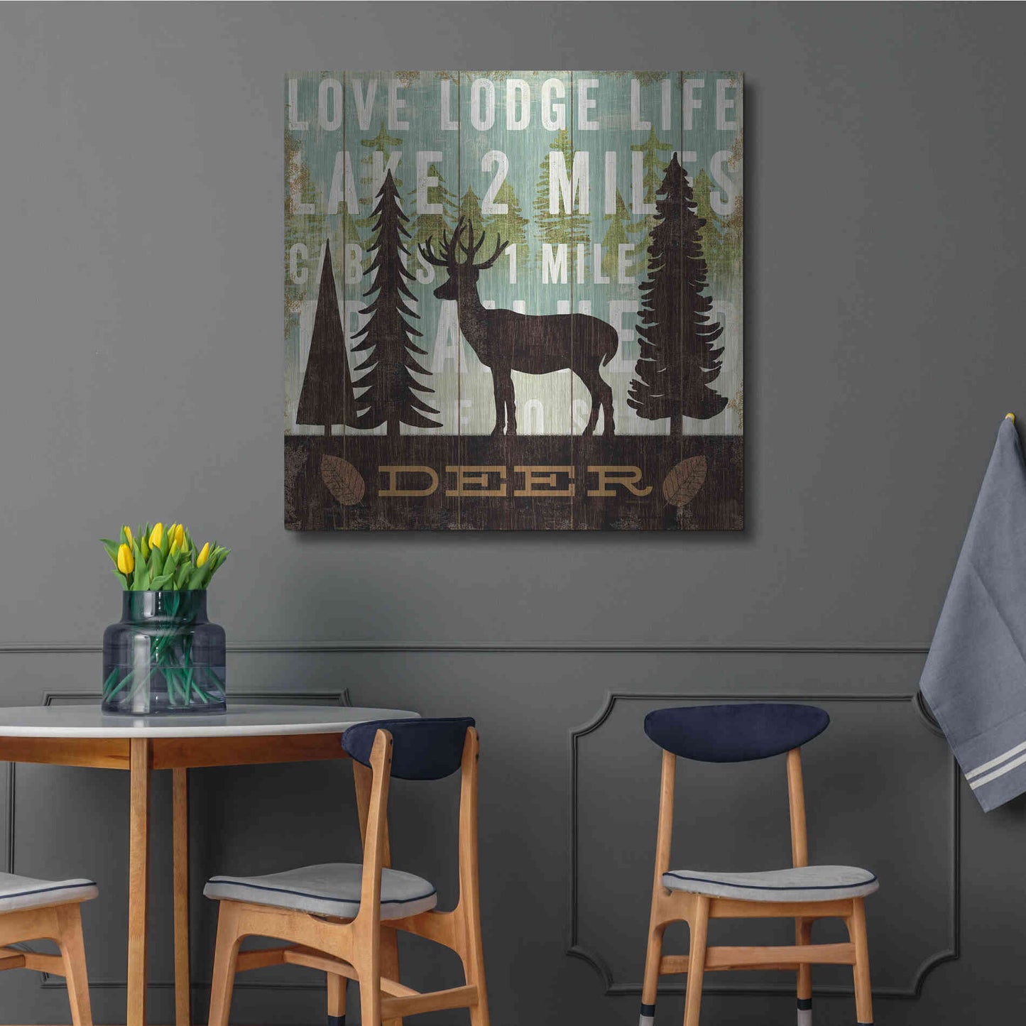 Luxe Metal Art 'Simple Living Deer' by Michael Mullan, Metal Wall Art,36x36