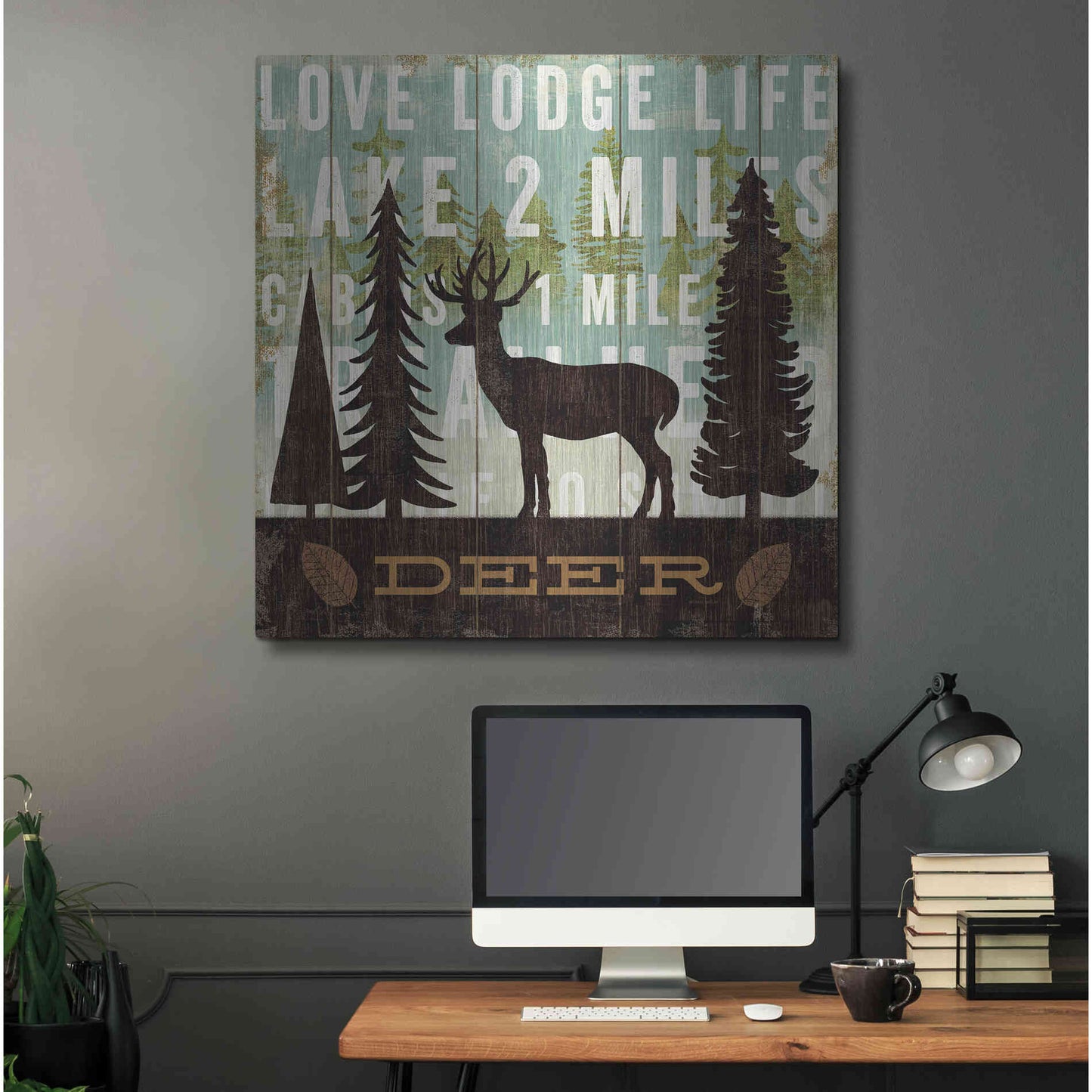 Luxe Metal Art 'Simple Living Deer' by Michael Mullan, Metal Wall Art,36x36