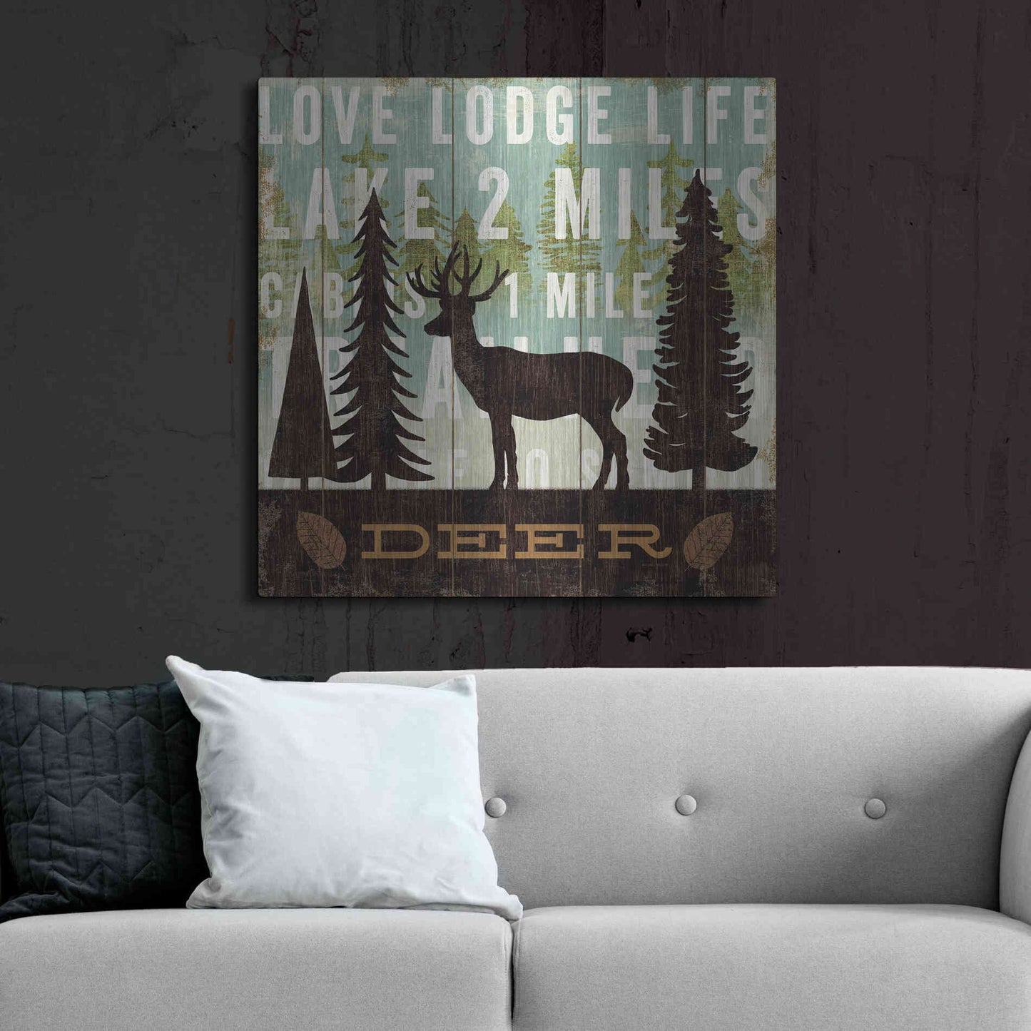 Luxe Metal Art 'Simple Living Deer' by Michael Mullan, Metal Wall Art,36x36
