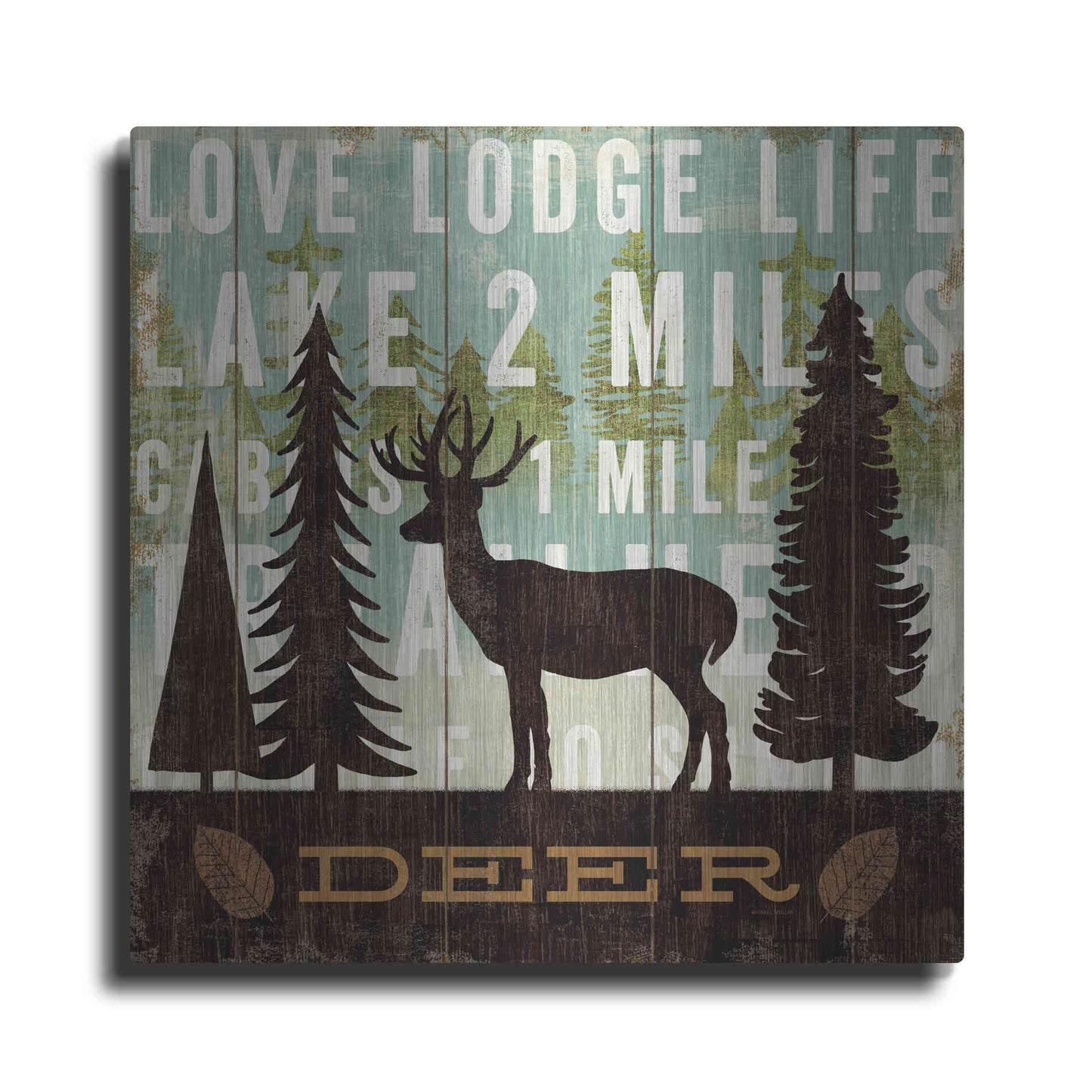 Luxe Metal Art 'Simple Living Deer' by Michael Mullan, Metal Wall Art