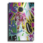 Luxe Metal Art 'Colorful Astronaut Graffiti Art 6 ' by Irena Orlov Metal Wall Art