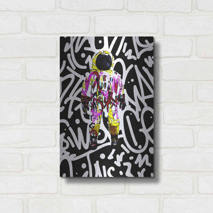 Luxe Metal Art 'Colorful Astronaut Graffiti Art 1' by Irena Orlov Metal Wall Art,12x16