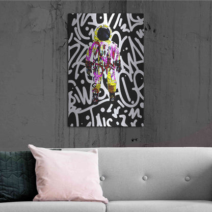 Luxe Metal Art 'Colorful Astronaut Graffiti Art 1' by Irena Orlov Metal Wall Art,24x36