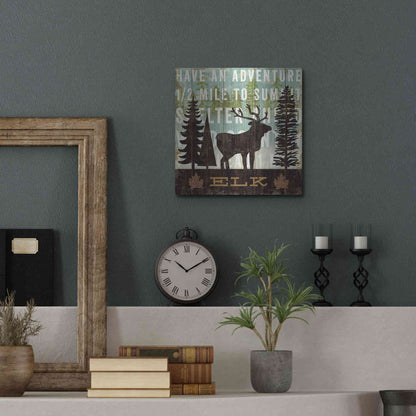 Luxe Metal Art 'Simple Living Elk' by Michael Mullan, Metal Wall Art,12x12