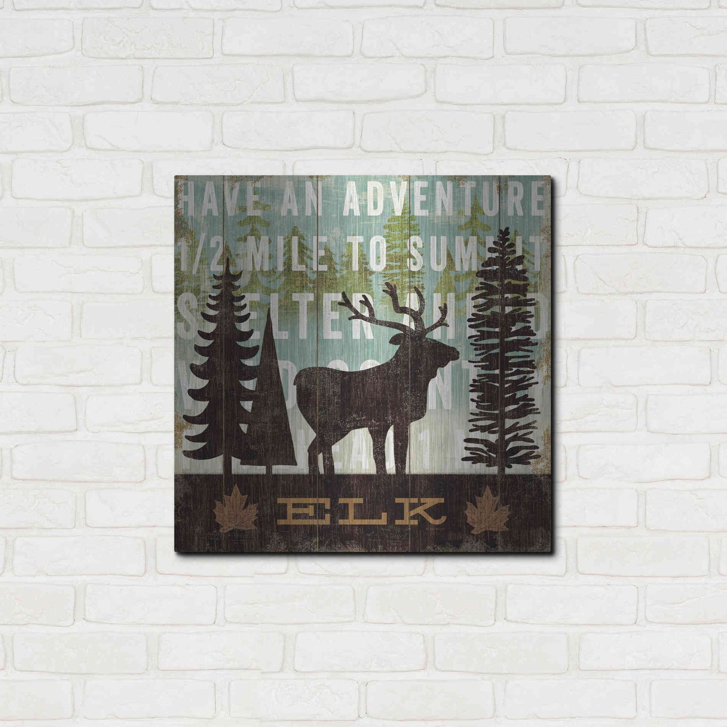 Luxe Metal Art 'Simple Living Elk' by Michael Mullan, Metal Wall Art,24x24