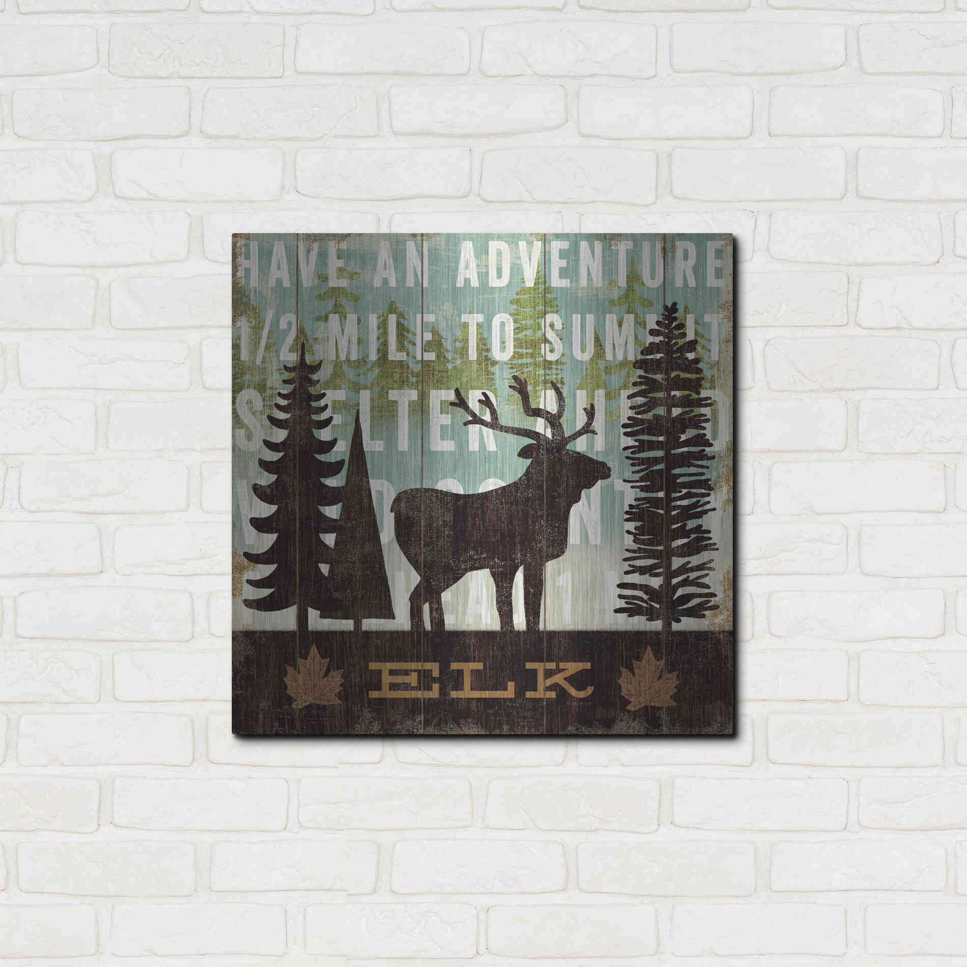 Luxe Metal Art 'Simple Living Elk' by Michael Mullan, Metal Wall Art,24x24