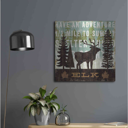 Luxe Metal Art 'Simple Living Elk' by Michael Mullan, Metal Wall Art,24x24