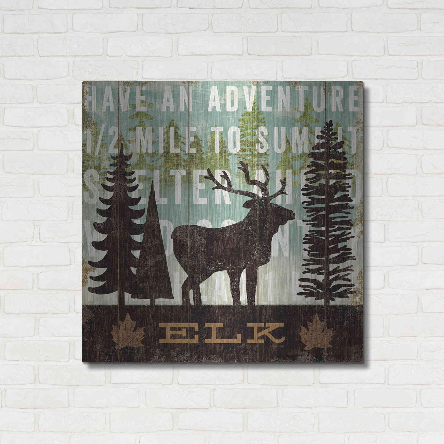 Luxe Metal Art 'Simple Living Elk' by Michael Mullan, Metal Wall Art,36x36