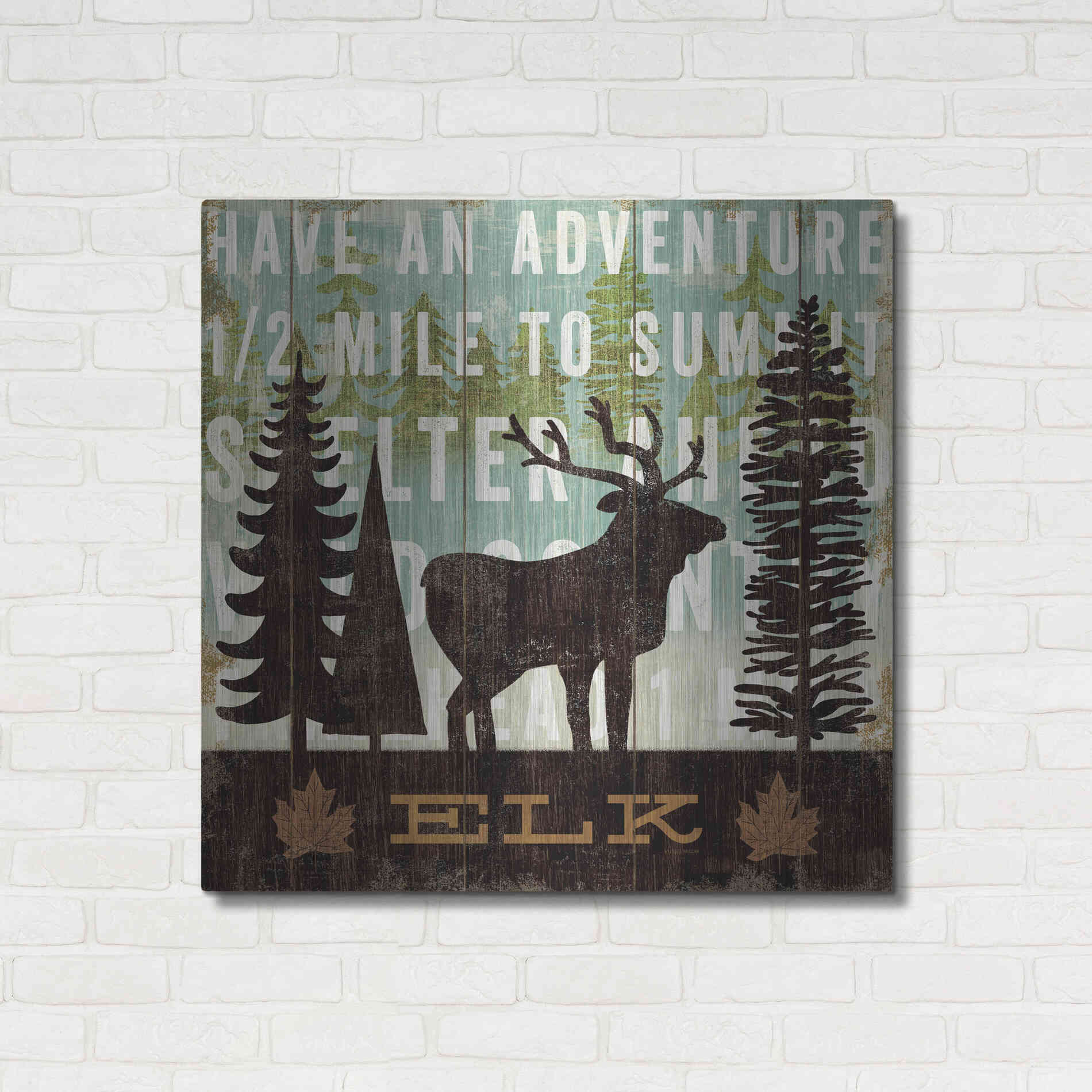 Luxe Metal Art 'Simple Living Elk' by Michael Mullan, Metal Wall Art,36x36