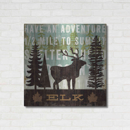 Luxe Metal Art 'Simple Living Elk' by Michael Mullan, Metal Wall Art,36x36