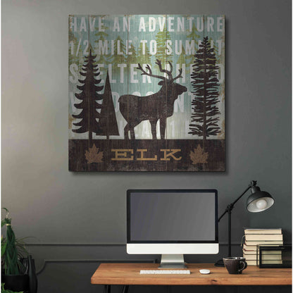 Luxe Metal Art 'Simple Living Elk' by Michael Mullan, Metal Wall Art,36x36