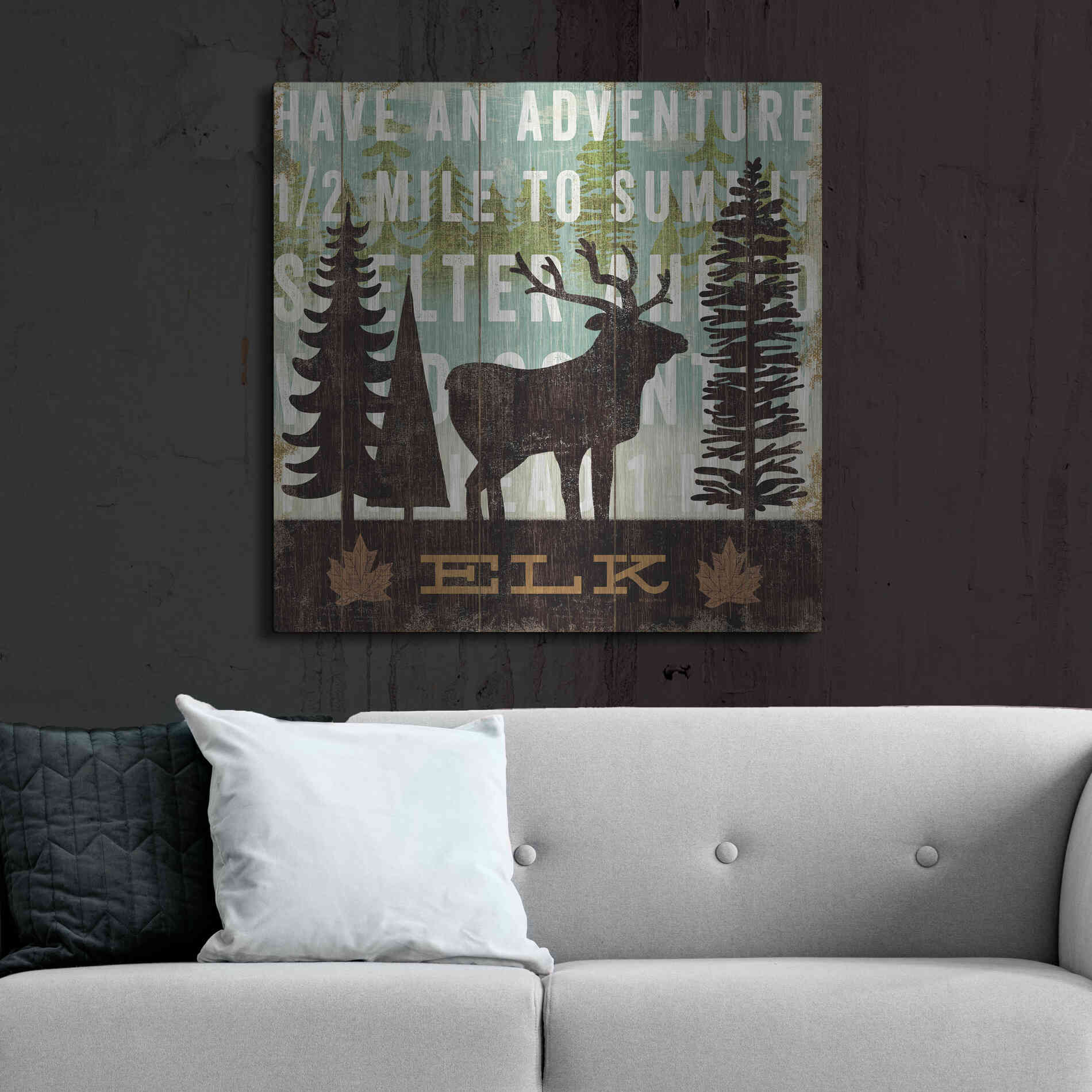 Luxe Metal Art 'Simple Living Elk' by Michael Mullan, Metal Wall Art,36x36
