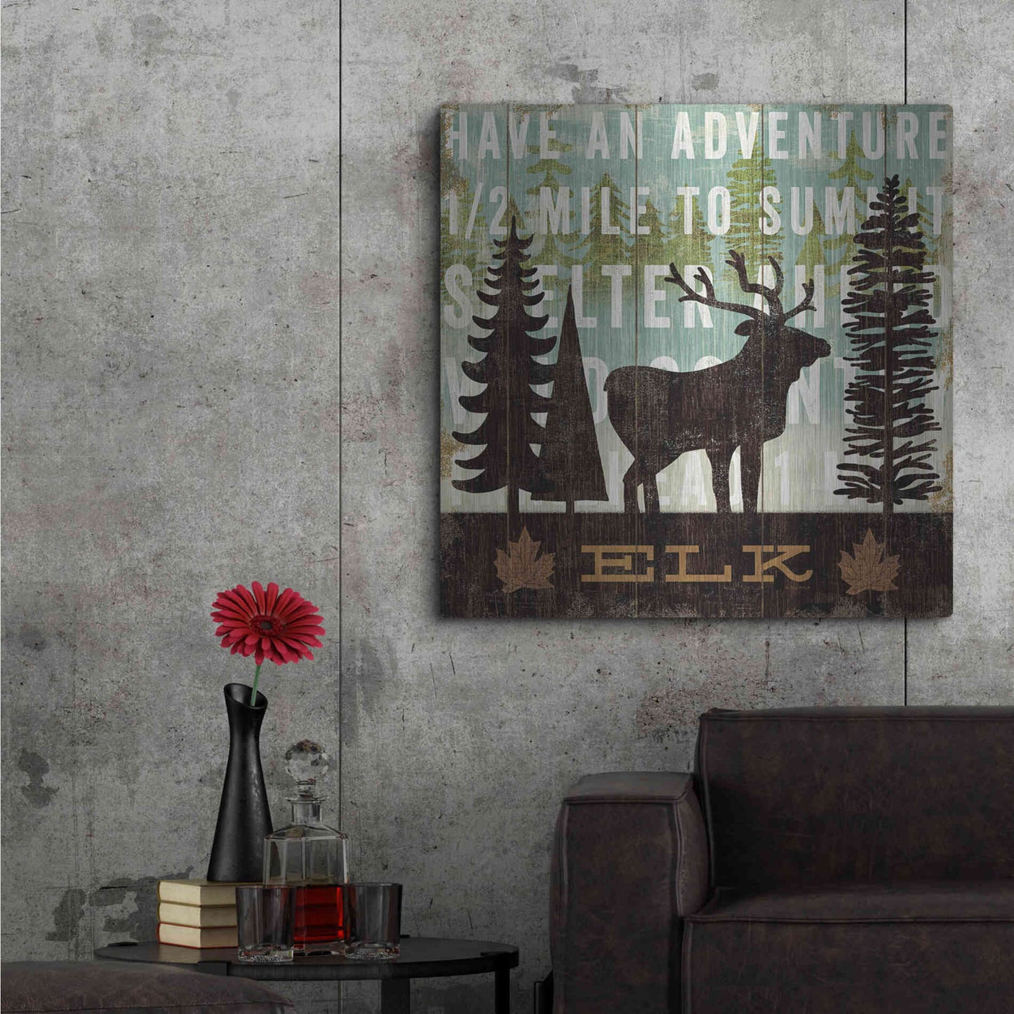 Luxe Metal Art 'Simple Living Elk' by Michael Mullan, Metal Wall Art,36x36